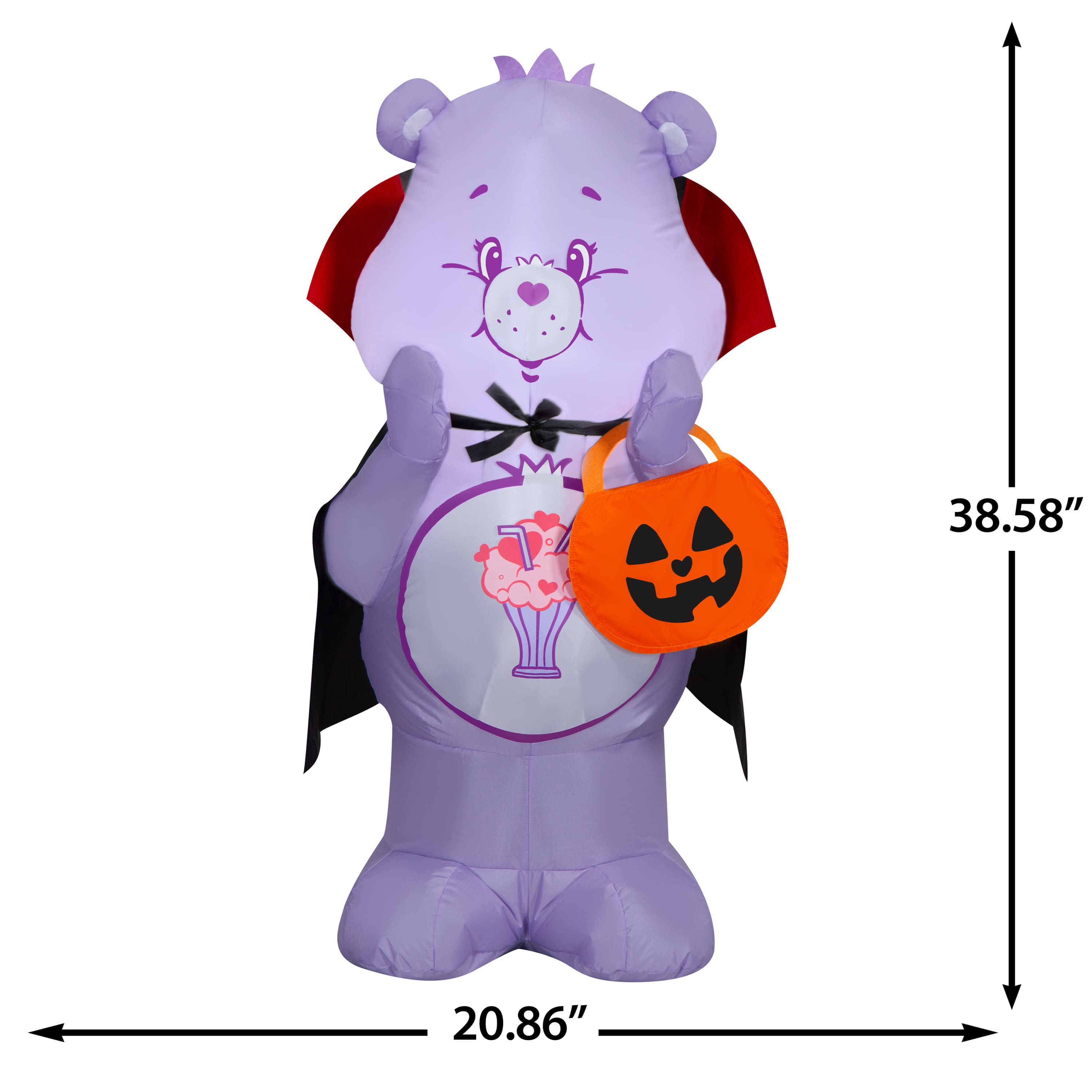 3.25ft. Airblown® Inflatable Share Bear as Vampire with Jack-o’-Lantern Basket Lighted Décor