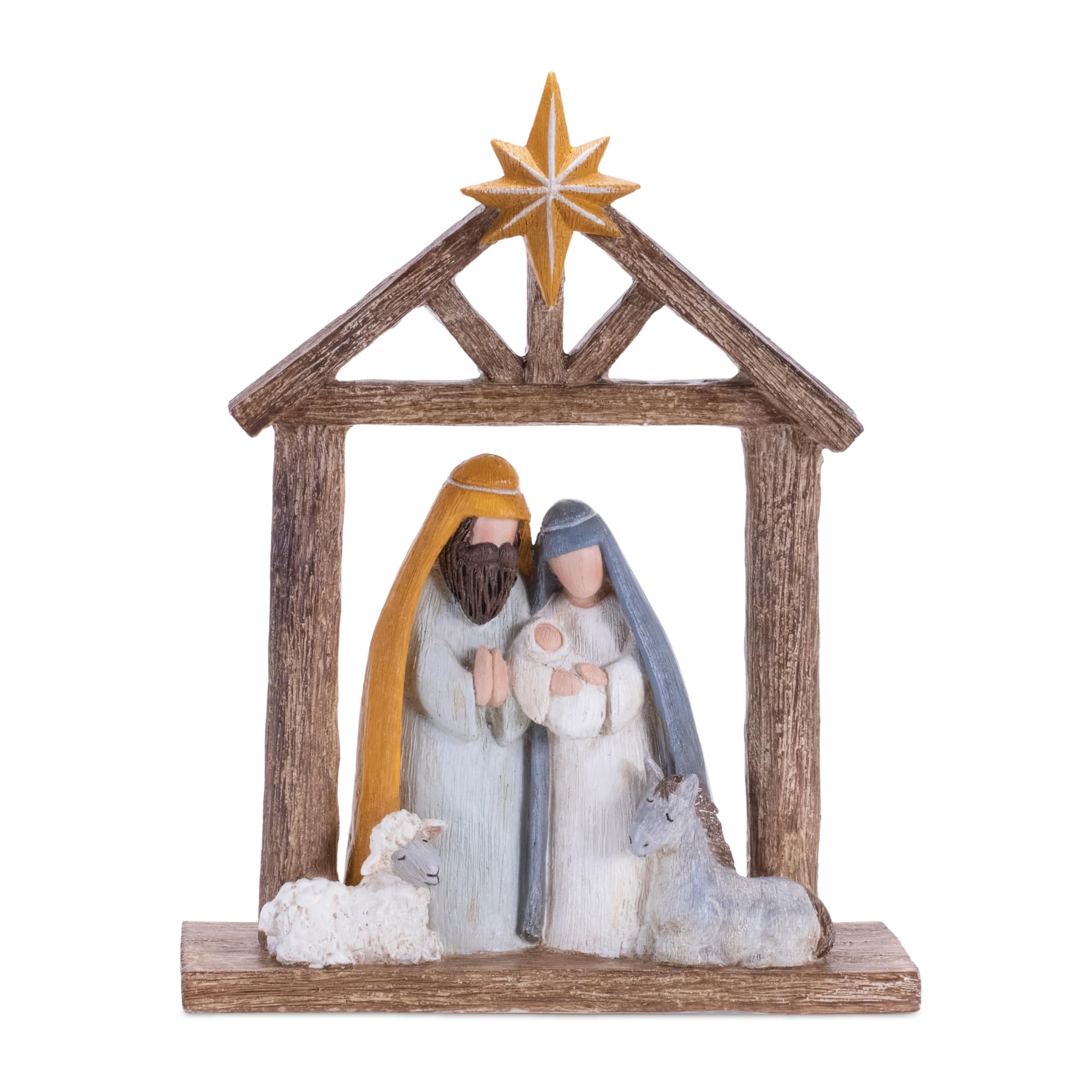 10" H Modern Nativity Arch with Farm Animals