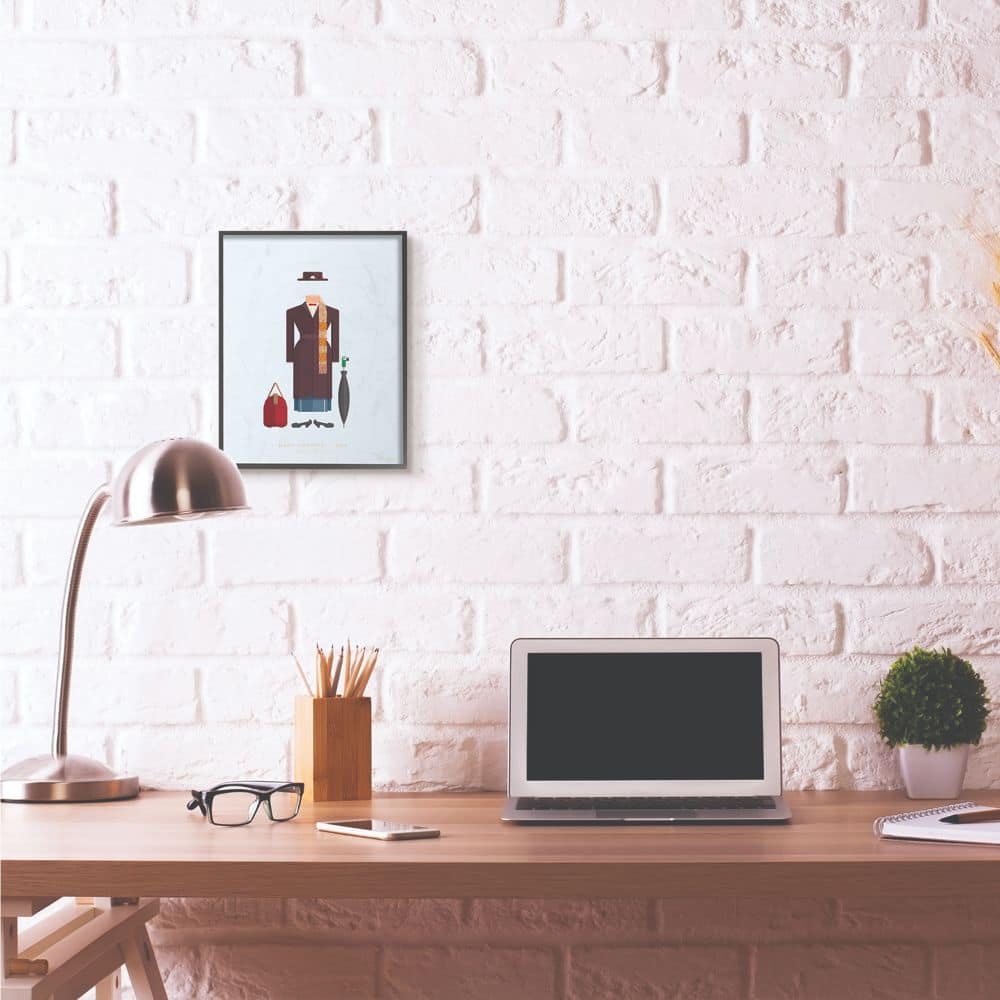 Stupell Industries Mary Poppins Fashion Design Wall Accent with Black Frame