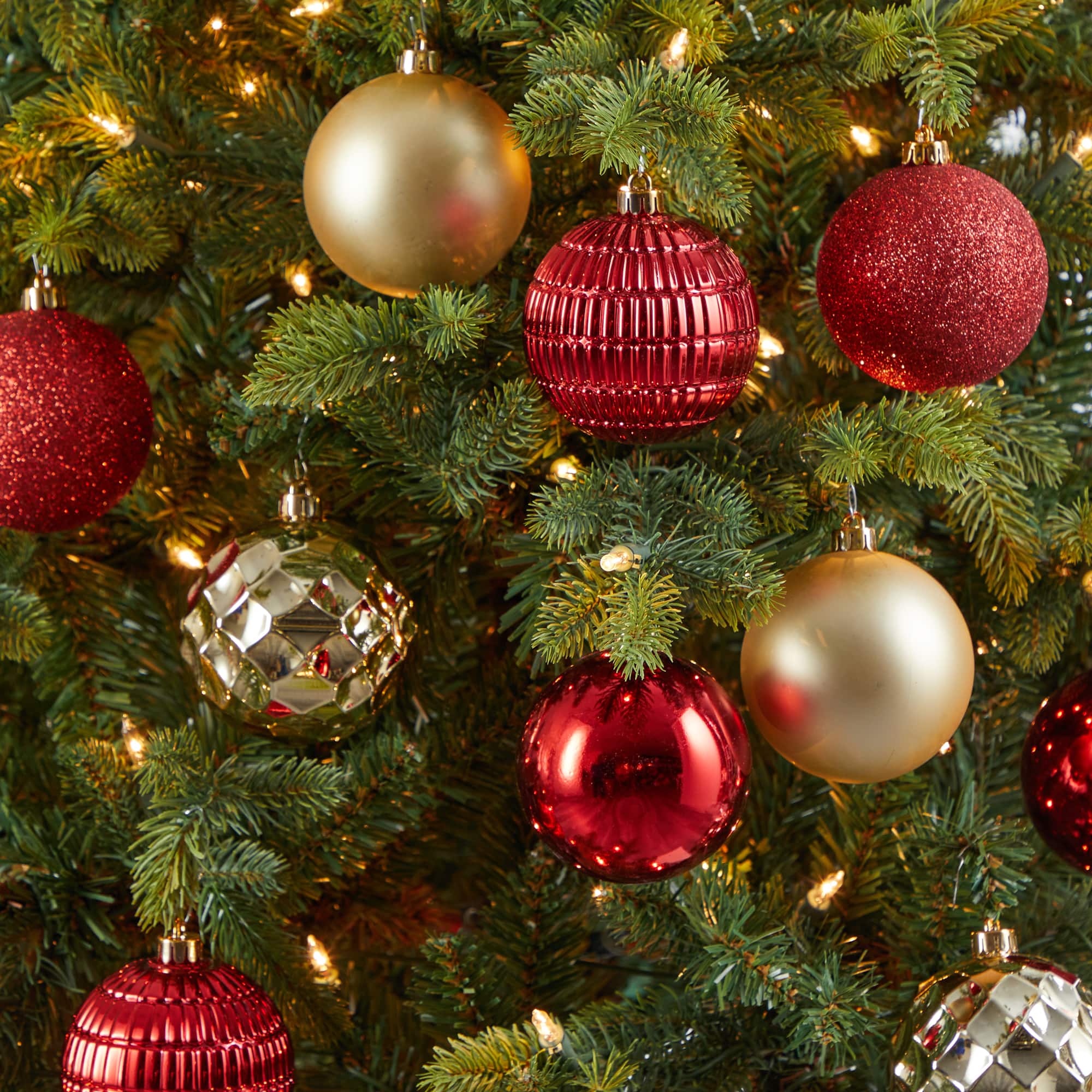 40ct. 3" Red & Gold Shatterproof Ball Ornaments