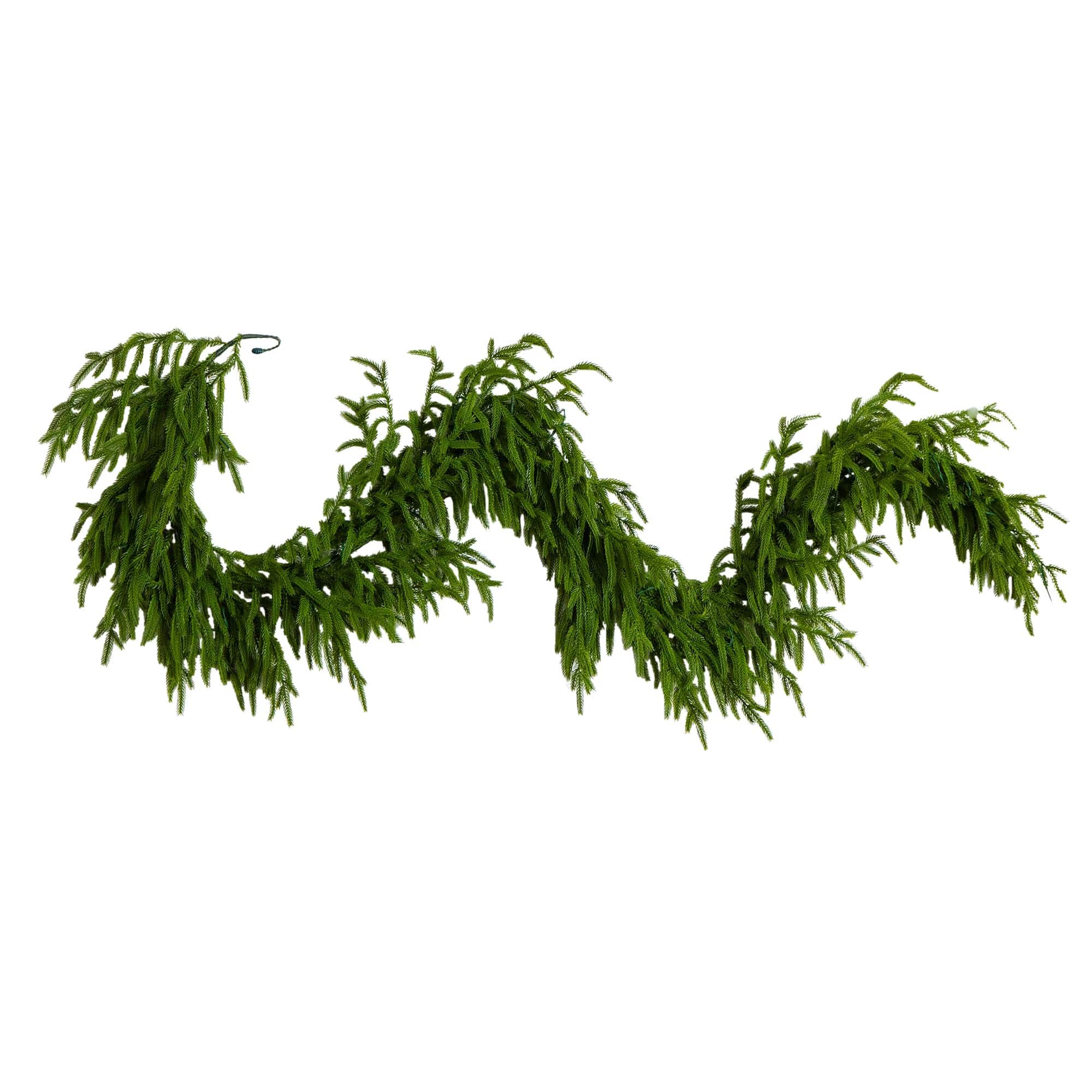 6Ft Pre-Lit Artificial Real Touch Norfolk Island Pine Garland W/ 35 Warm White LED Lights & Natural Look By Nearly Natural , 3" x 3" x 72" , Michaels®
