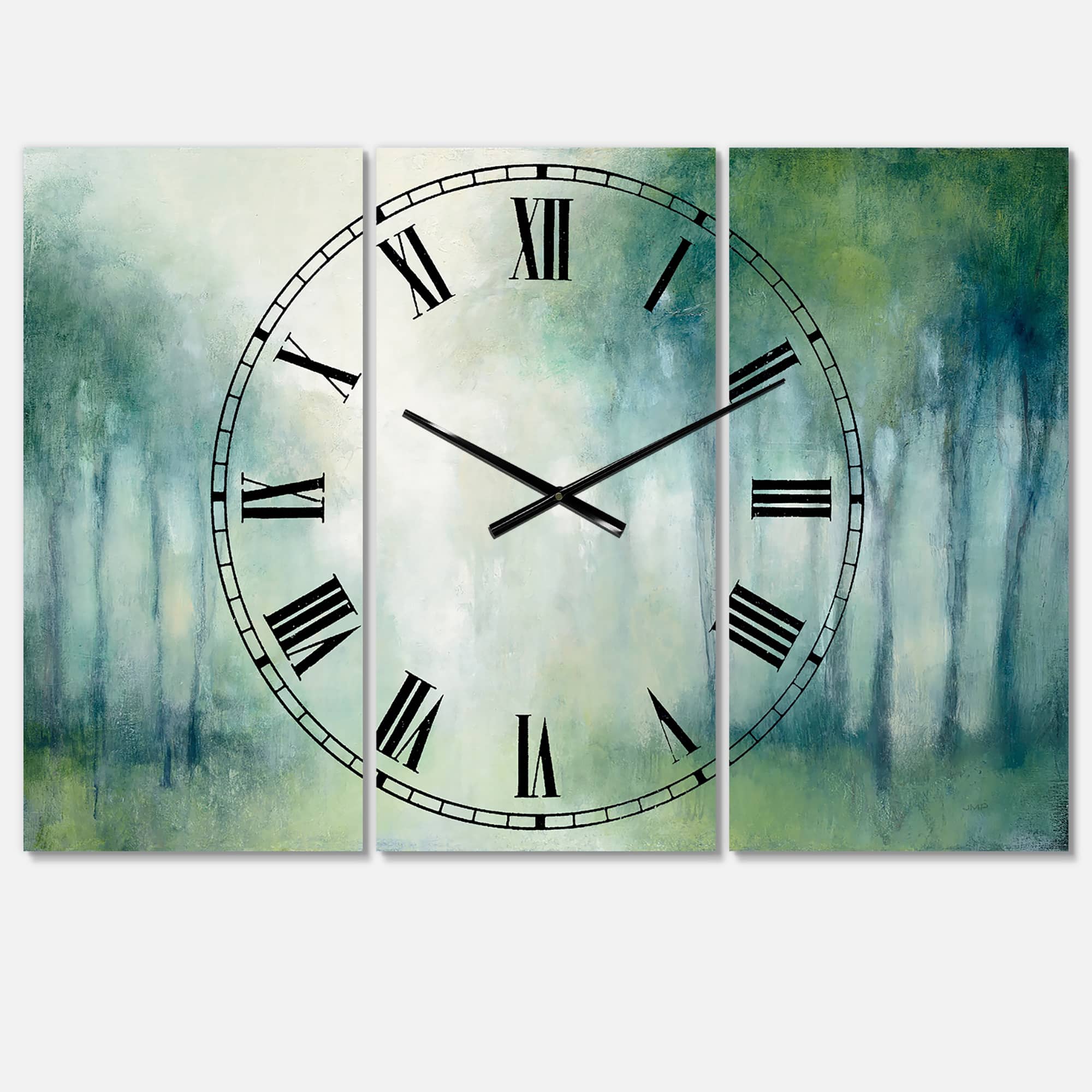 Designart Walk In The Forest Farmhouse 3 Panel Wall Clock