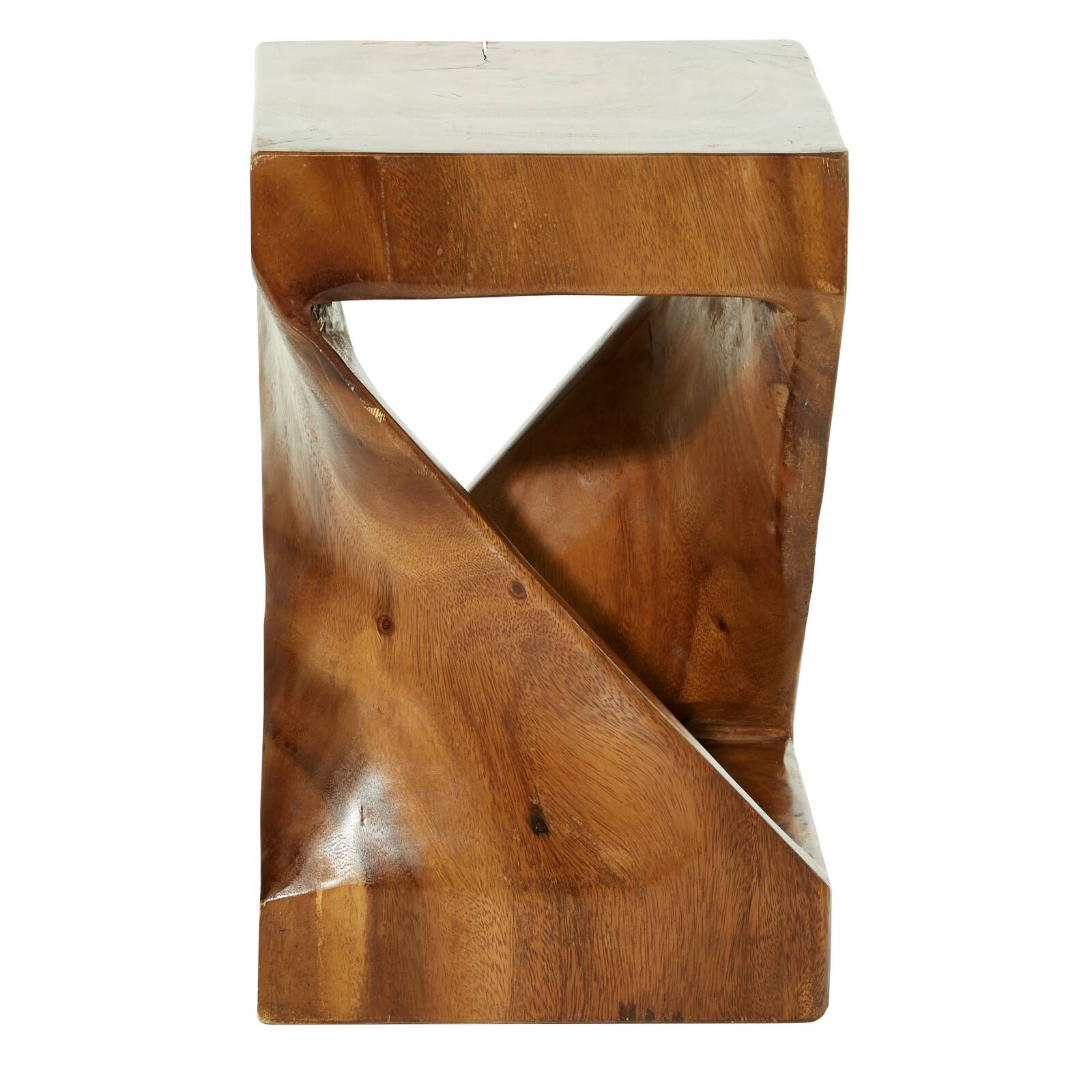 18'' Brown Saur Wood Contemporary Accent Table