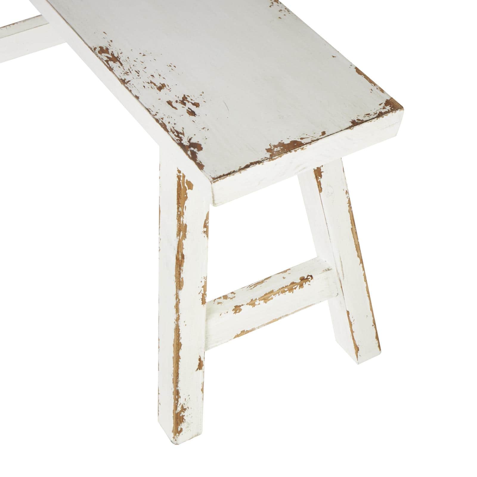 Wood Slim Distressed Bench Set