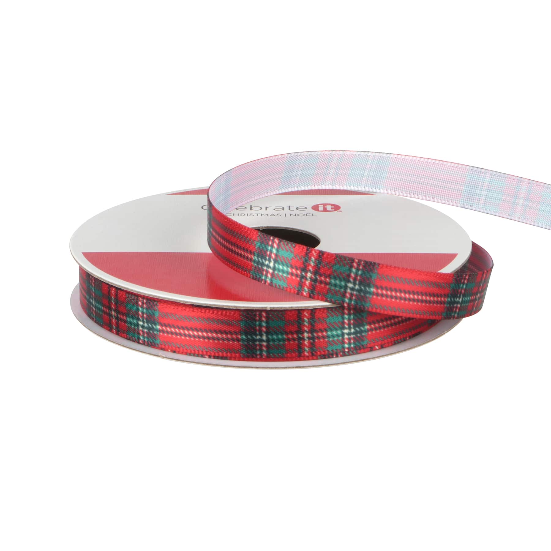 3/8" x 4yd. Red Tartan Ribbon by Celebrate It®