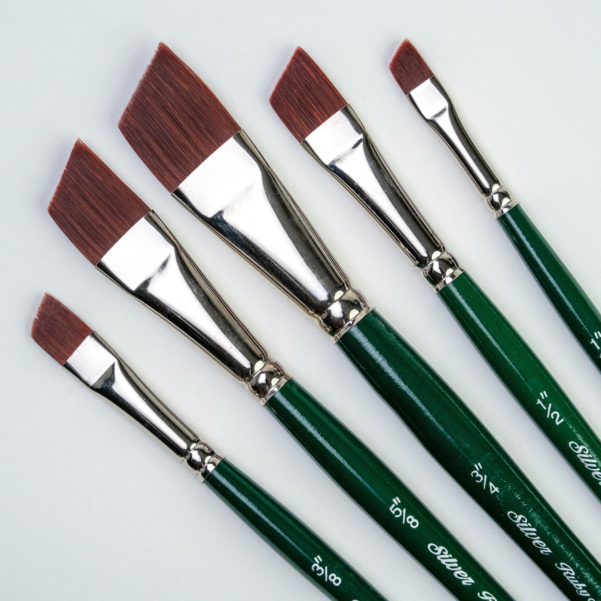 Silver Brush Limited Ruby Satin® 5 Piece Angles Brush Set