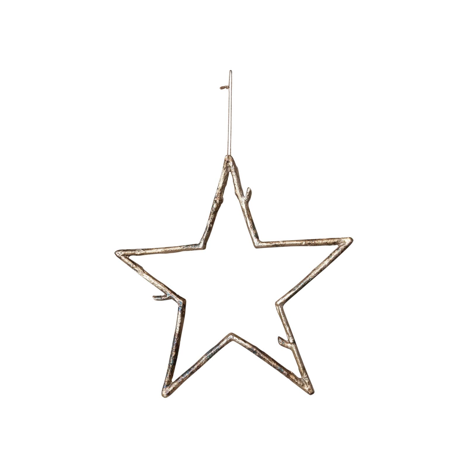 Hello Honey® 13" Antique Gold Twig Star Metal Ornament