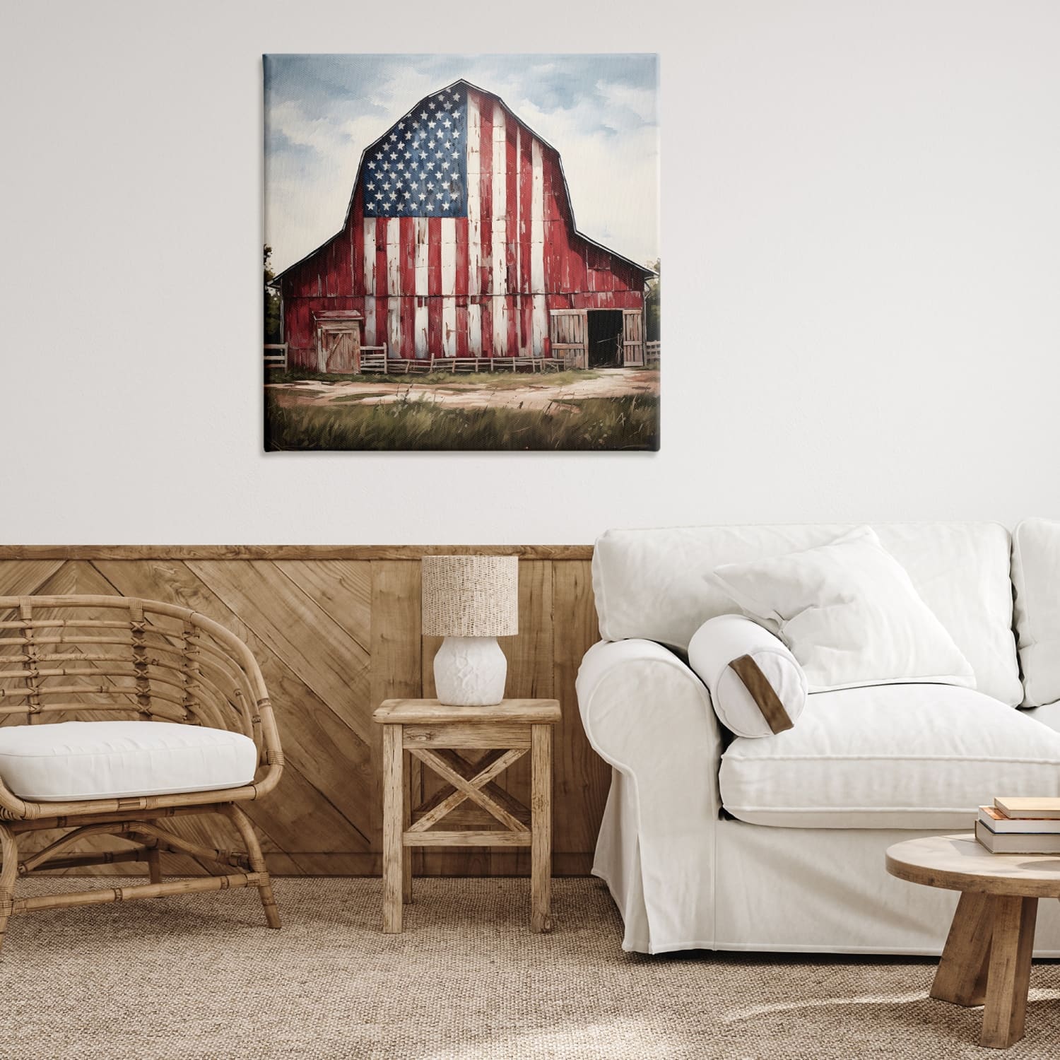 Stupell Industries Americana Barn View Canvas Wall Art