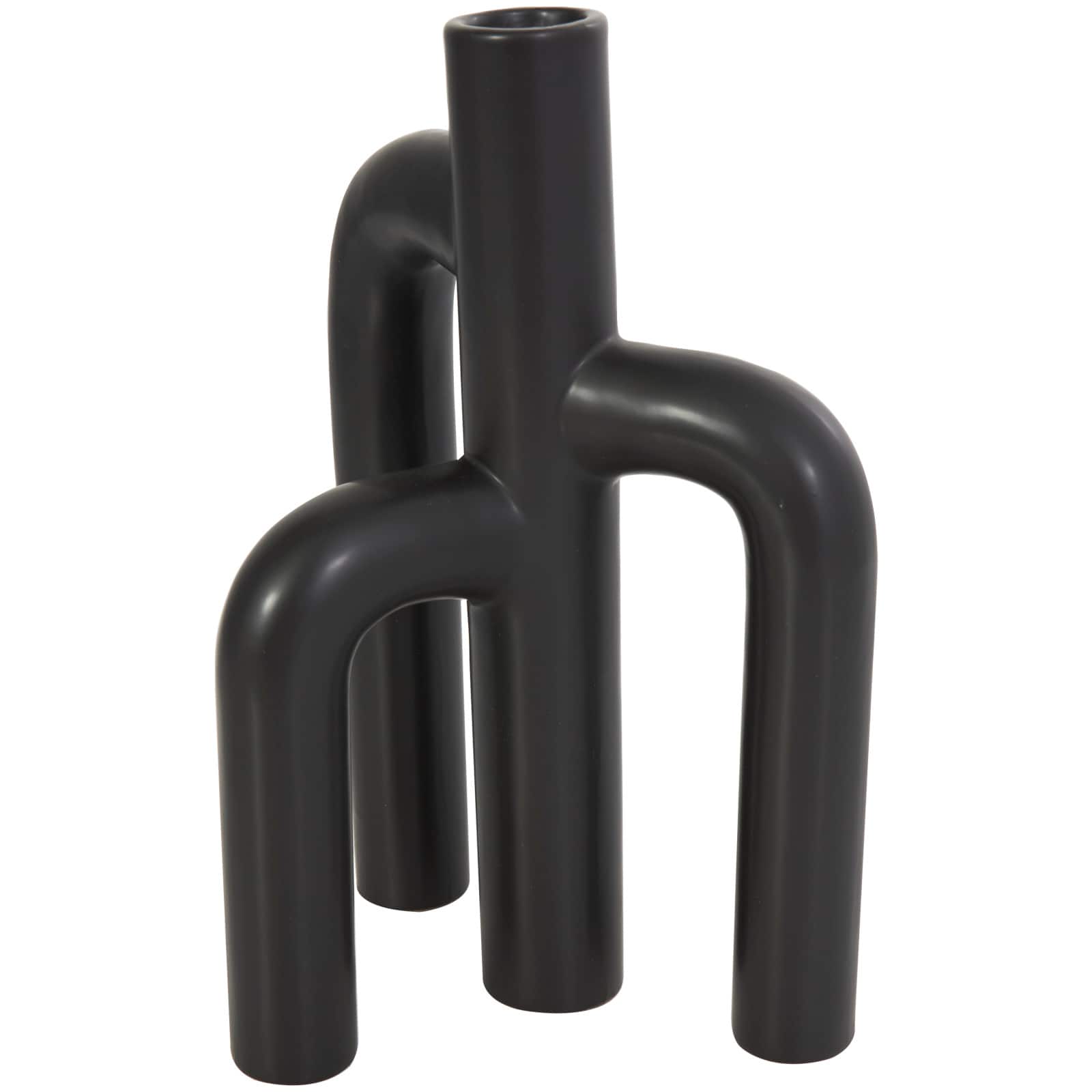 CosmoLiving by Cosmopolitan 10" Black & White Ceramic Abstract 3-Arch Vase Set