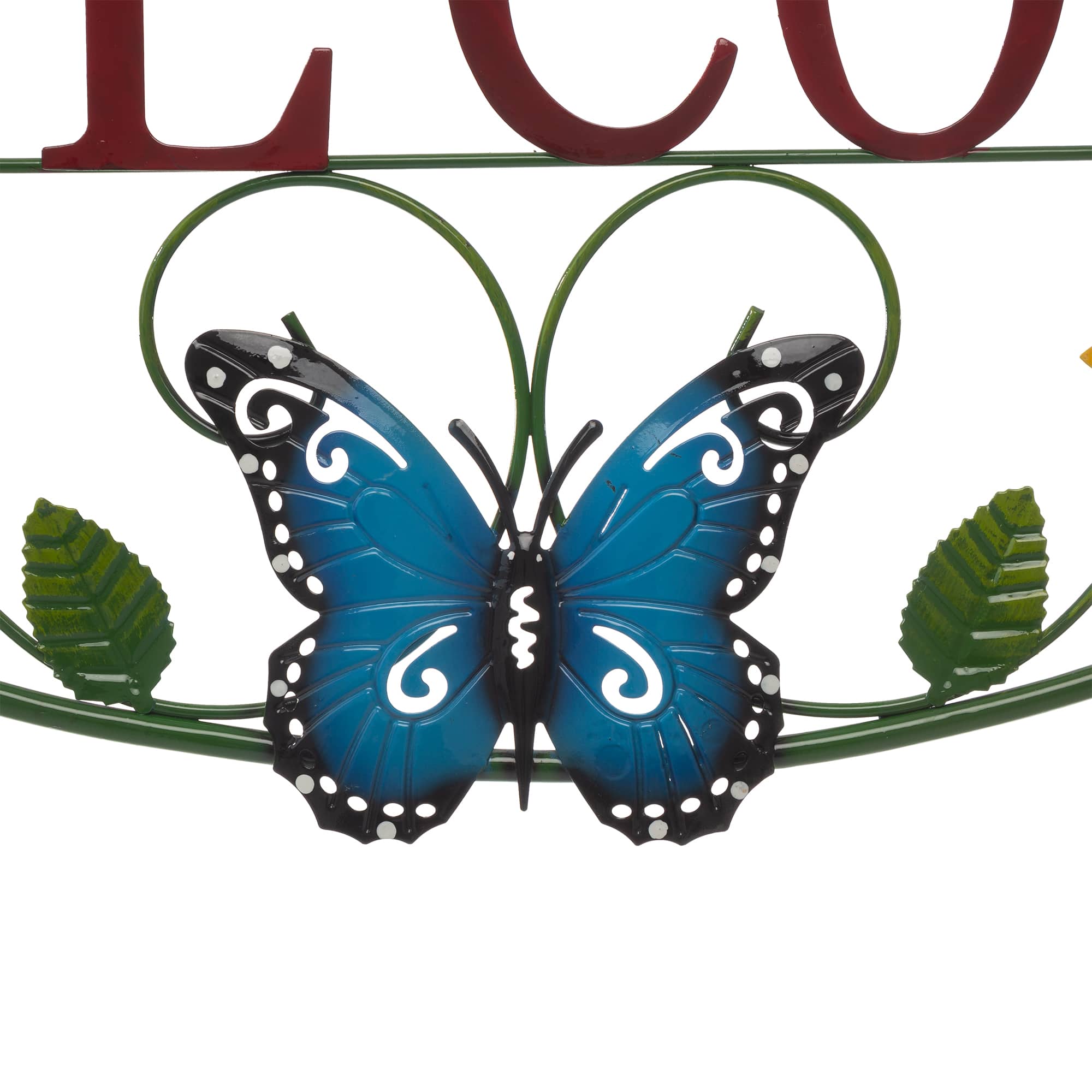 Glitzhome® 24" Metal Sunflower & Butterfly Welcome Wall Décor