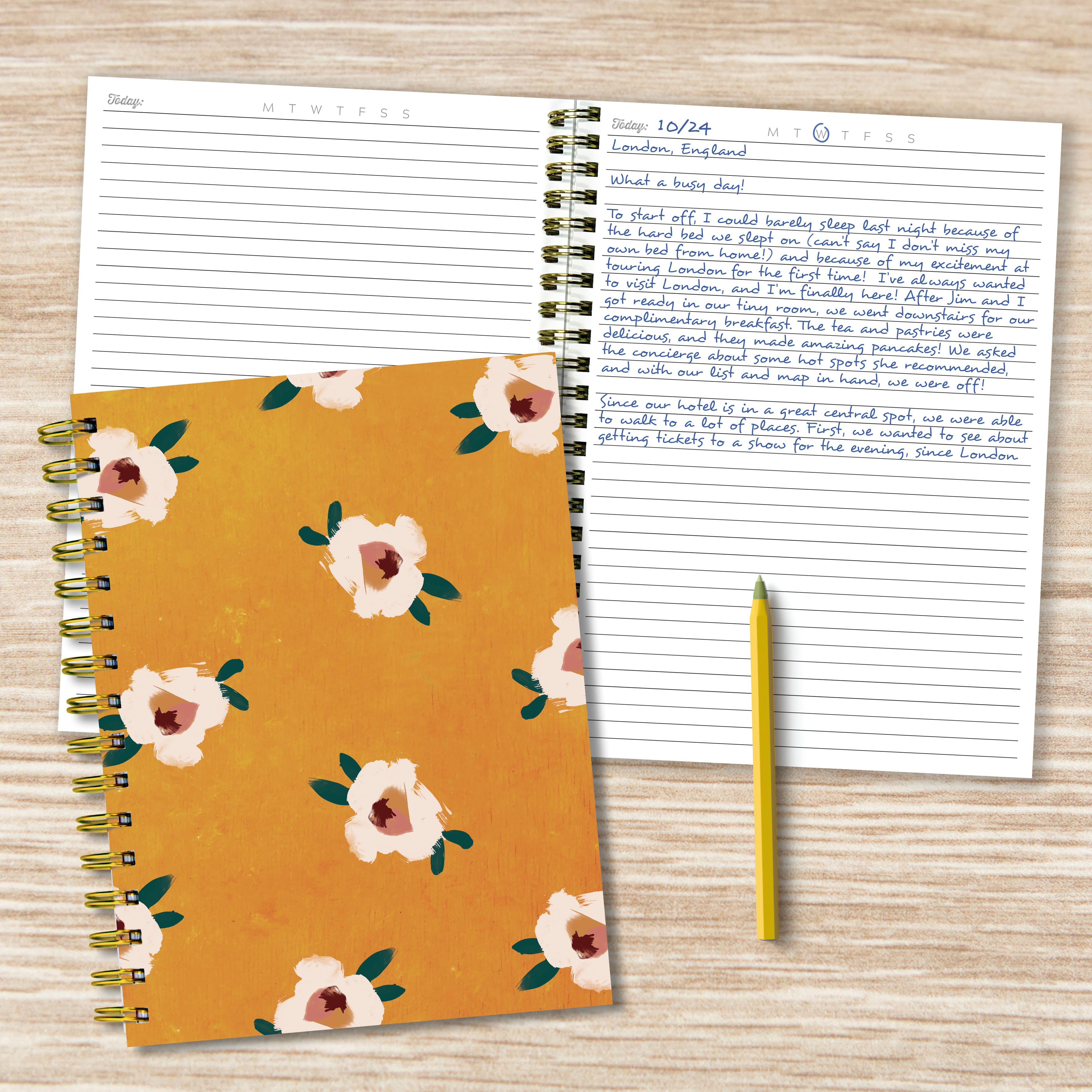 TF Publishing Sahara Floral Boho Spiral Lined Journal