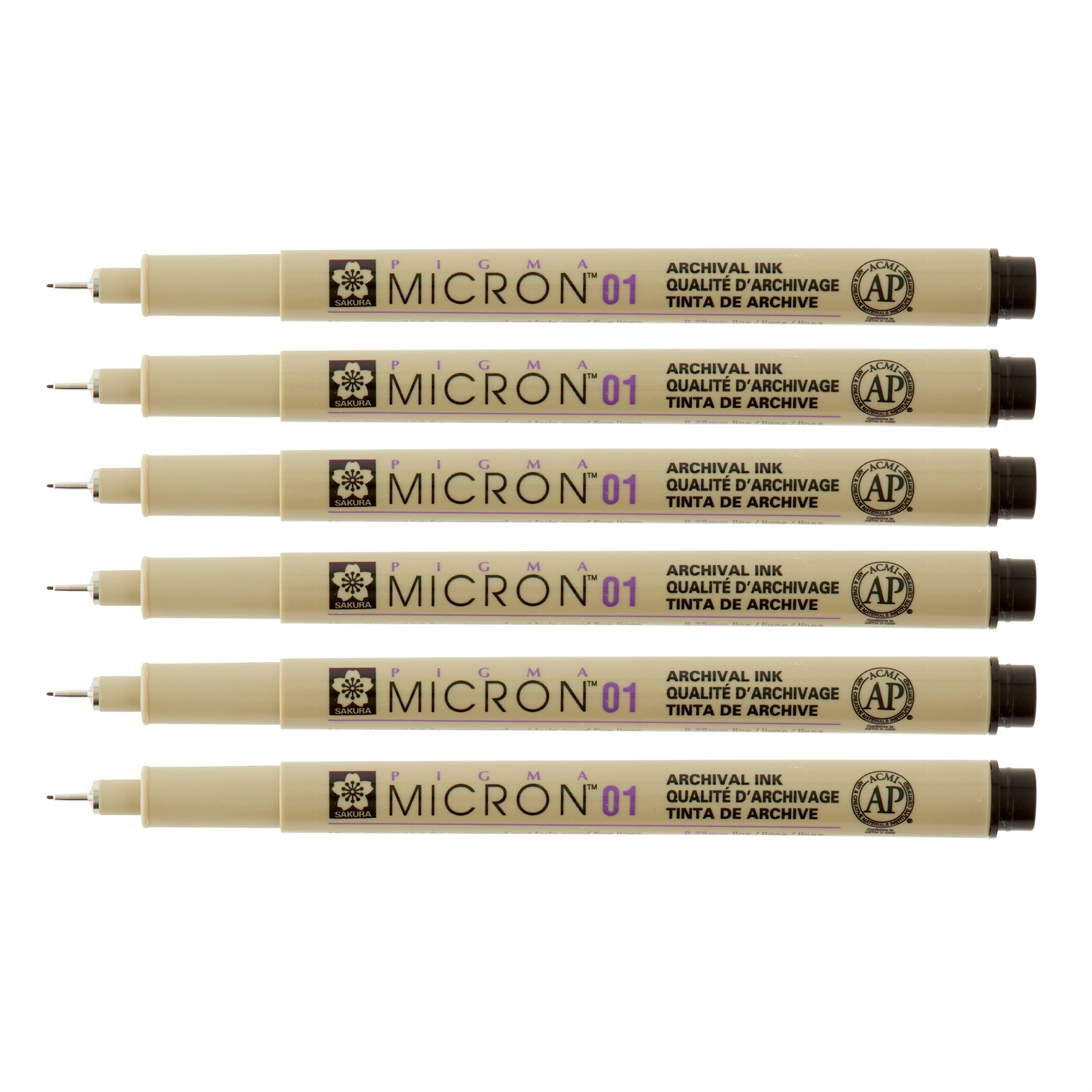 Pigma® Micron™ 01 Fine Line Black Pens, 6ct.