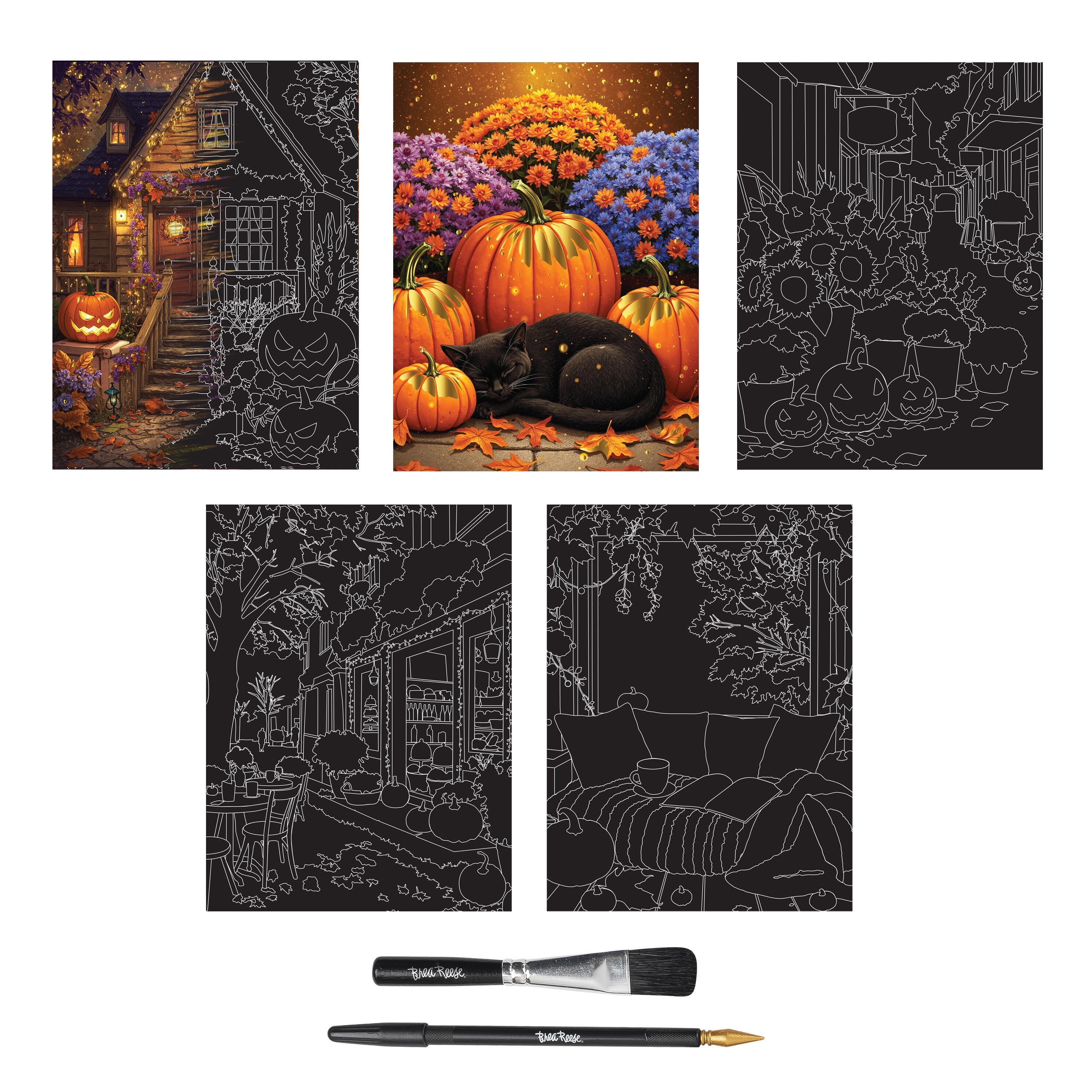 Brea Reese® 9" x 12" Smalltown Halloween Scratch Art Paper Pad