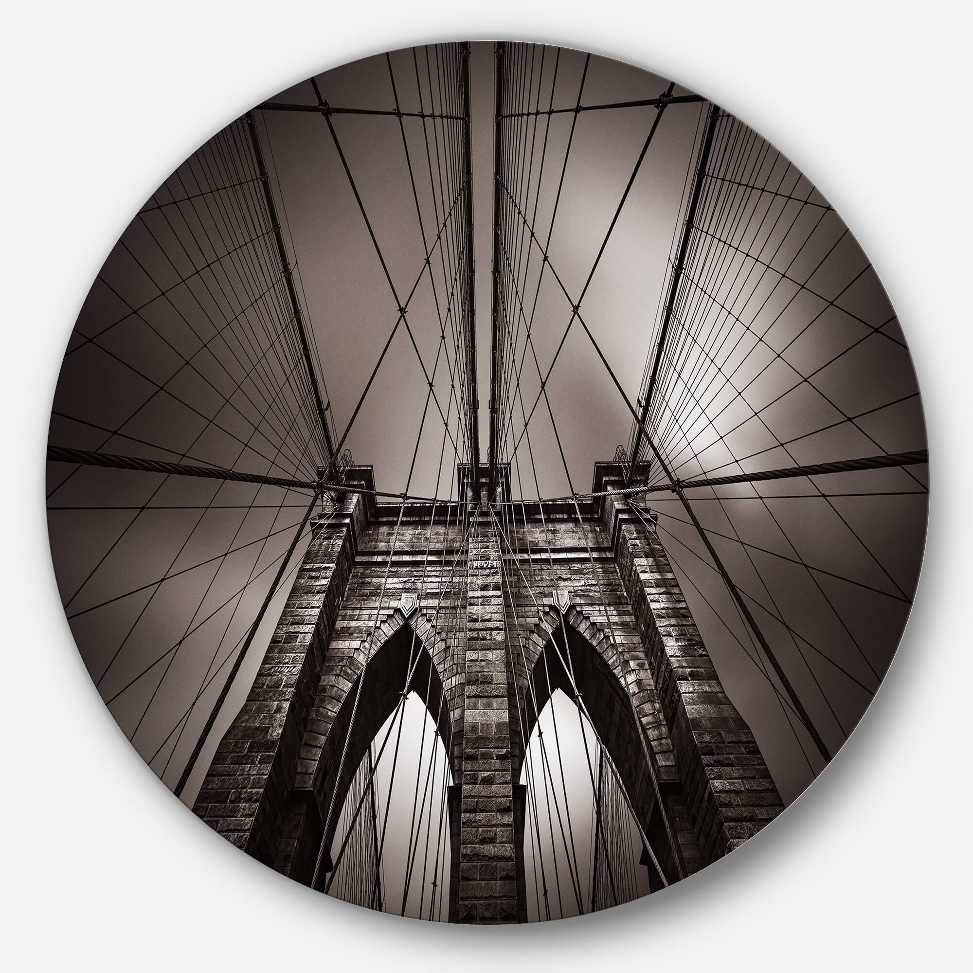Designart - Brooklyn Bridge in NYC USA' Disc Extra Large Metal Circle Wall Art
