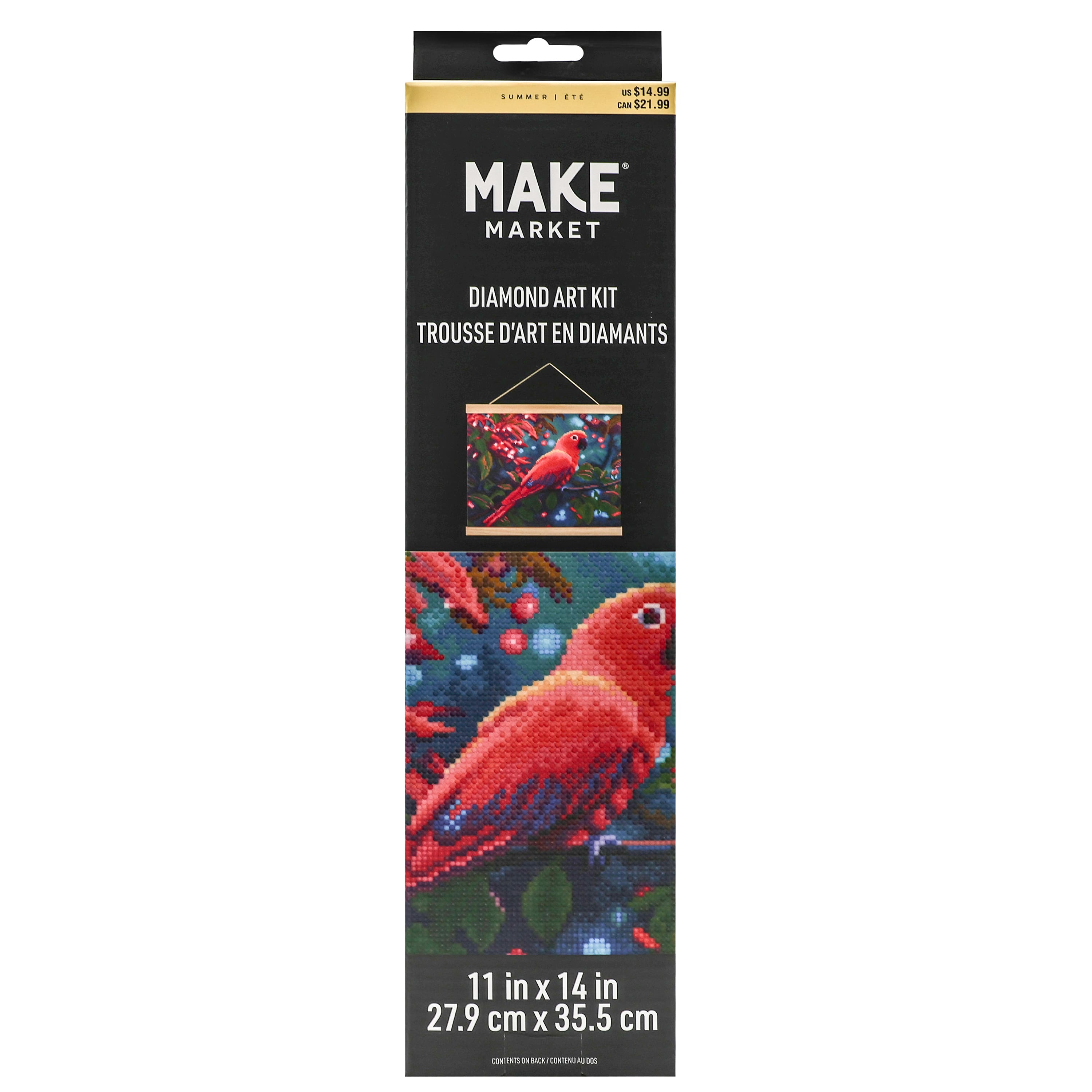 11" x 14" Pink Parrot Diamond Art Kit by Make Market®