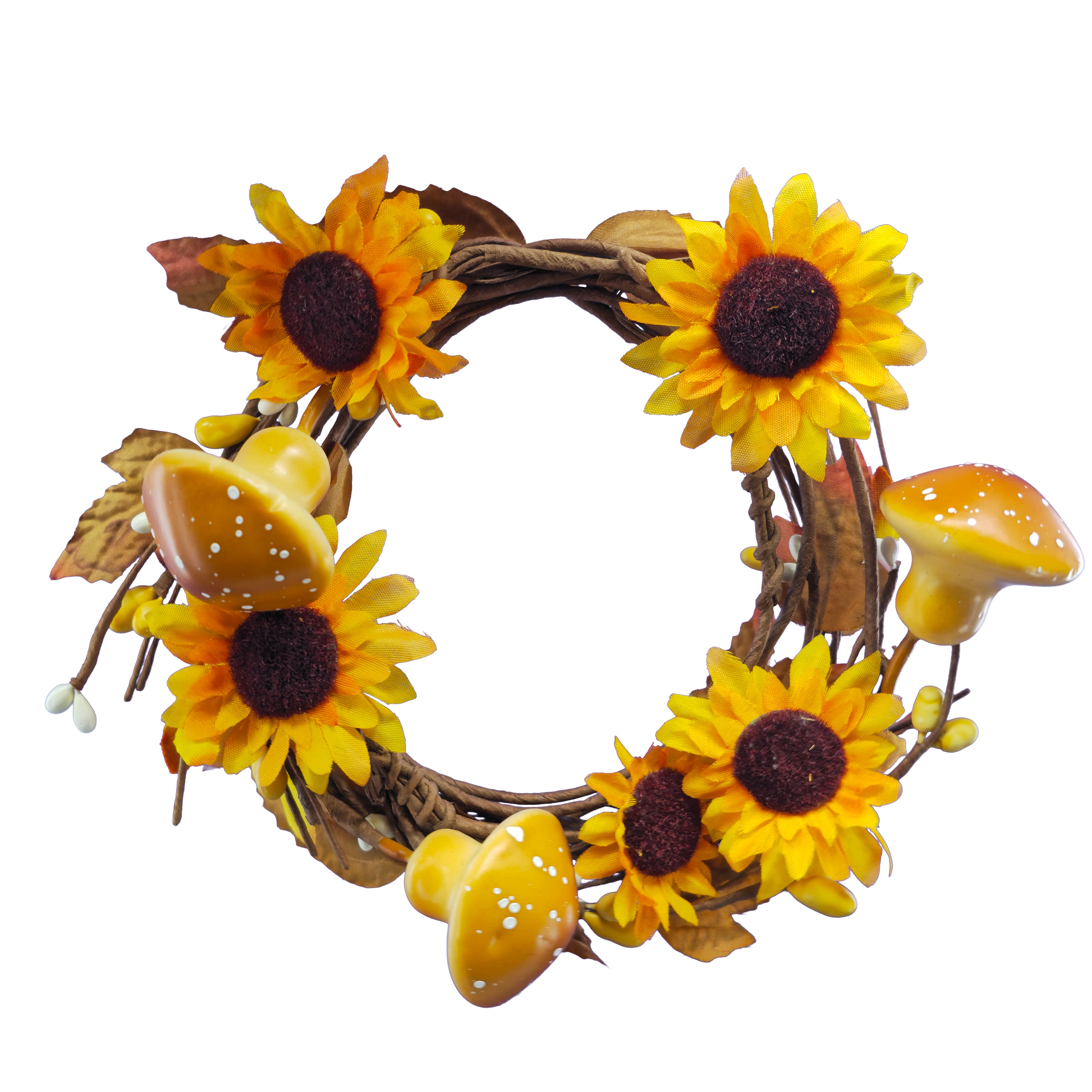 5ft. Yellow Sunflower & Mushroom Coiled Garland by Ashland®