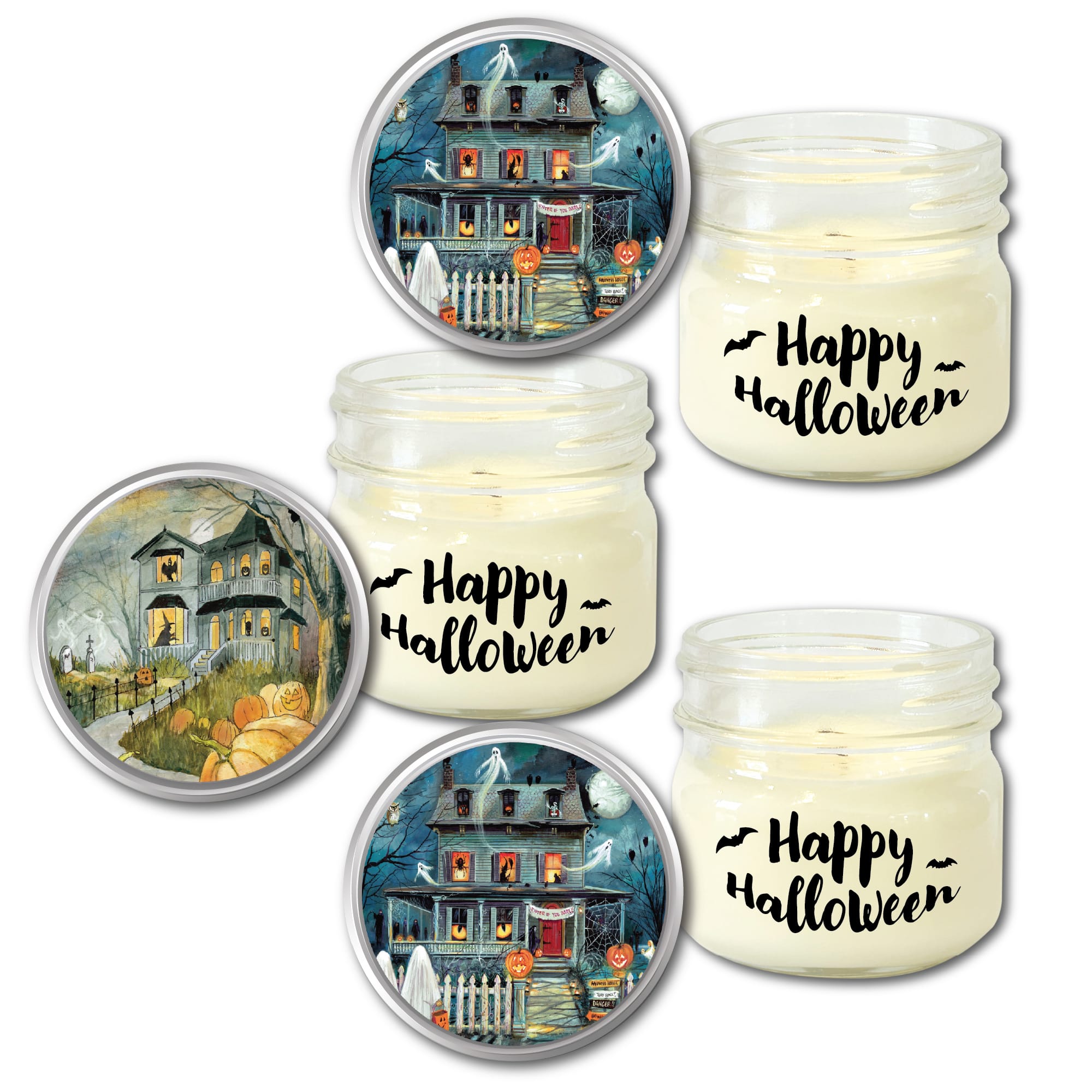 Courtside Market® 8oz. Haunted House I Pumpkin & Cedarwood Soy Wax Candles Set