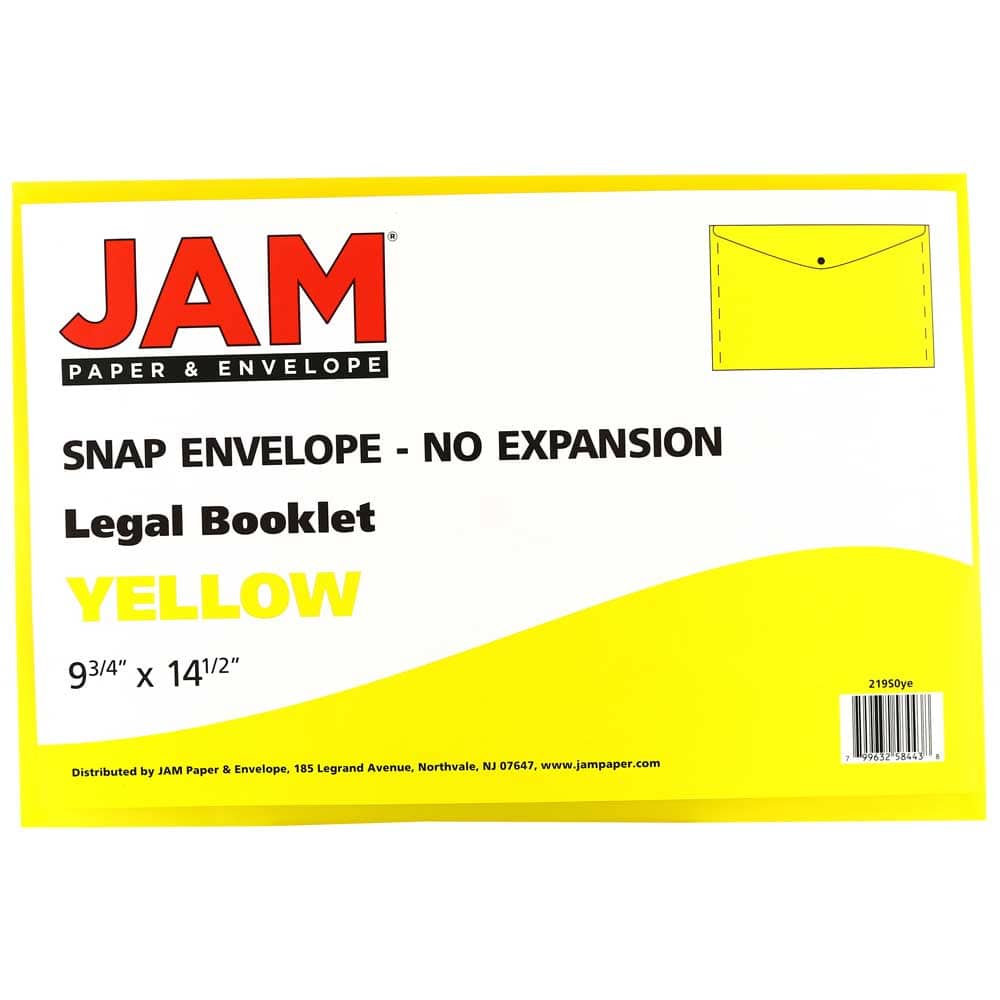 JAM Paper 9.8" x 14.5" Plastic Snap Closure Envelopes