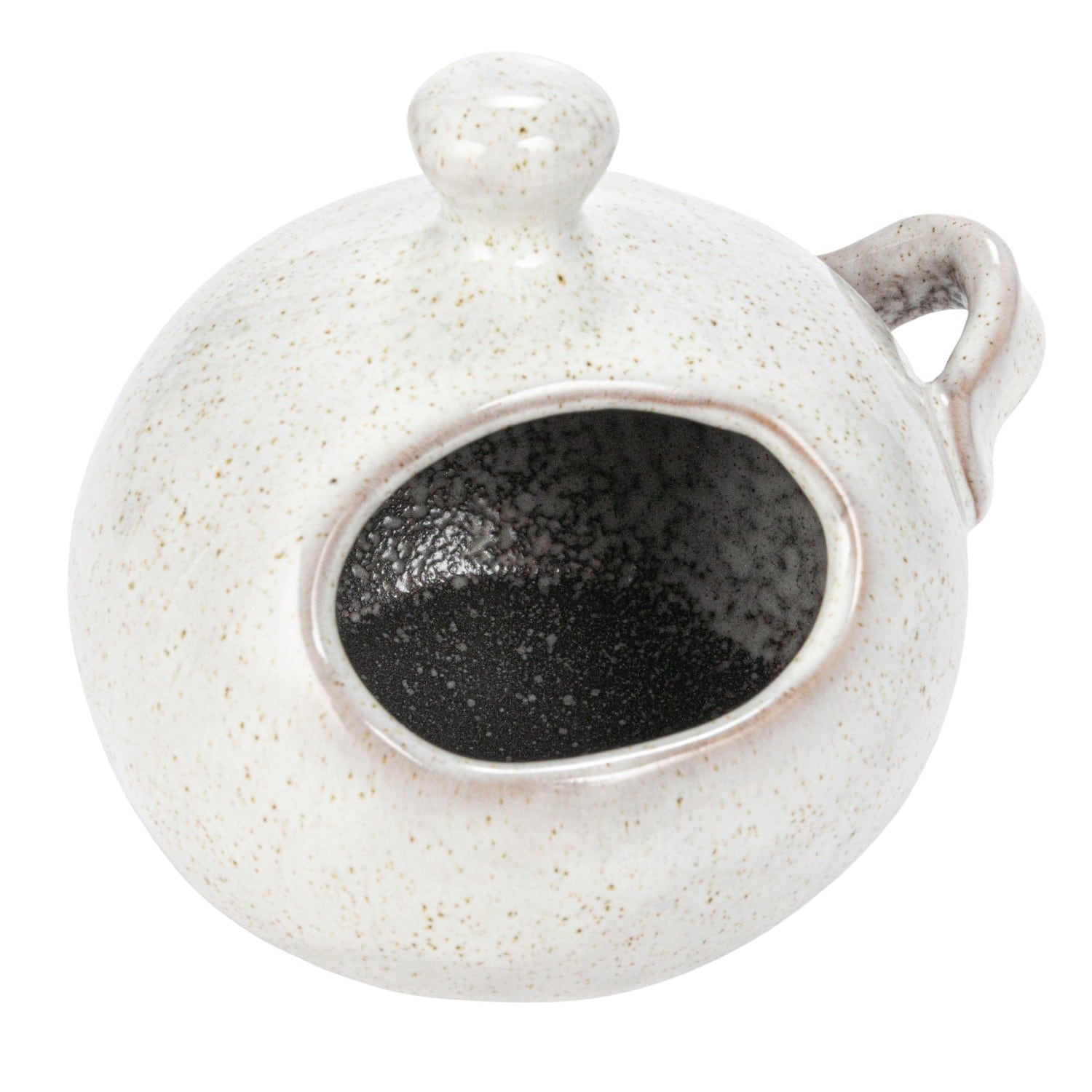 Hello Honey® 5.5" Cream Stoneware Salt Jar with Wood Spoon & Coaster