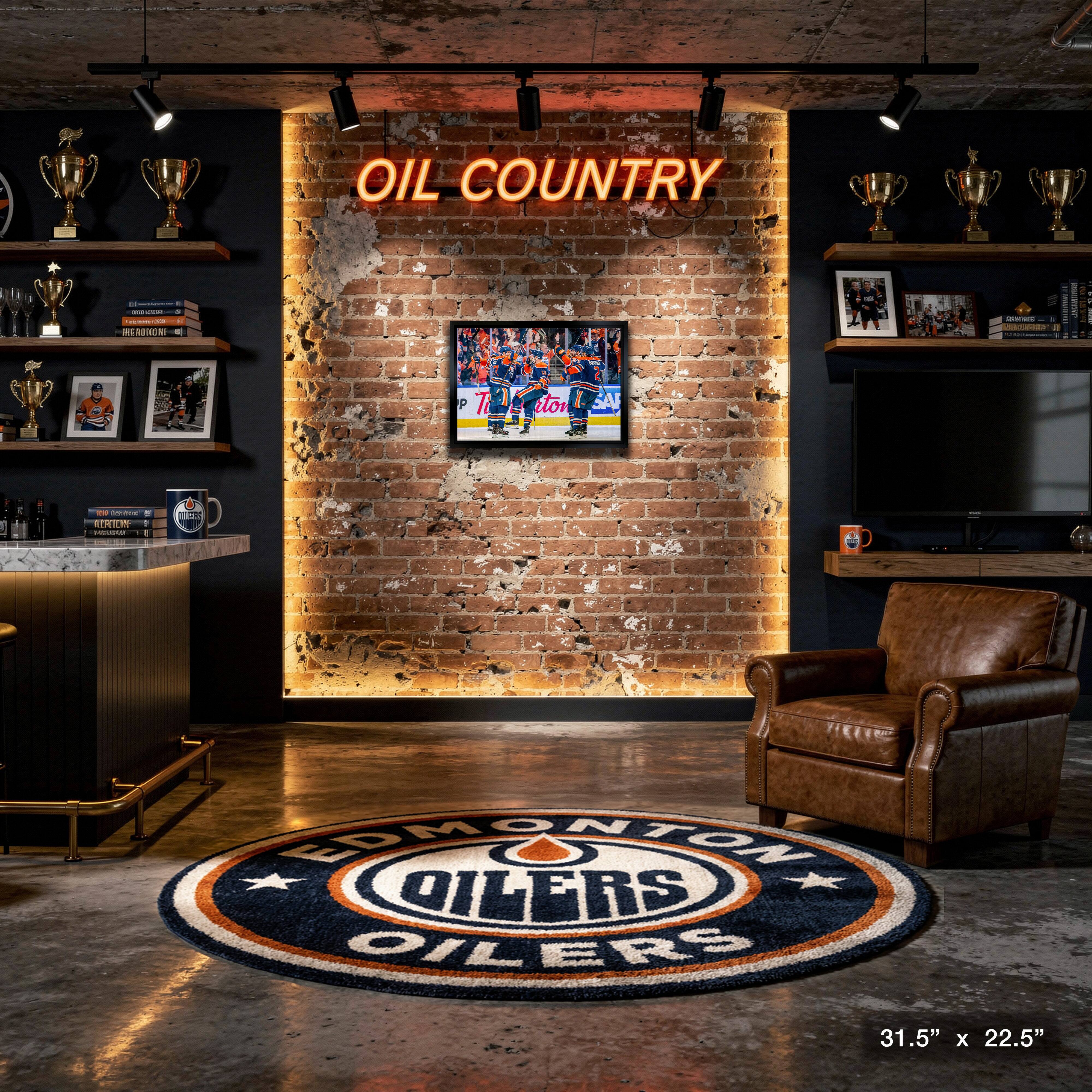 2025 Oilers Celebration 20" x 29" Framed Canvas 2025 Playoffs 31.5" x 22.5"