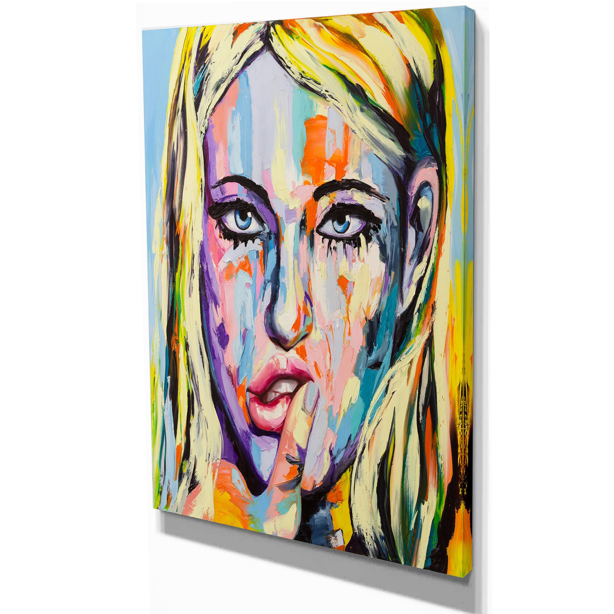 Designart - Woman Portrait Right now - Glamour Painting Print on Wrapped Canvas