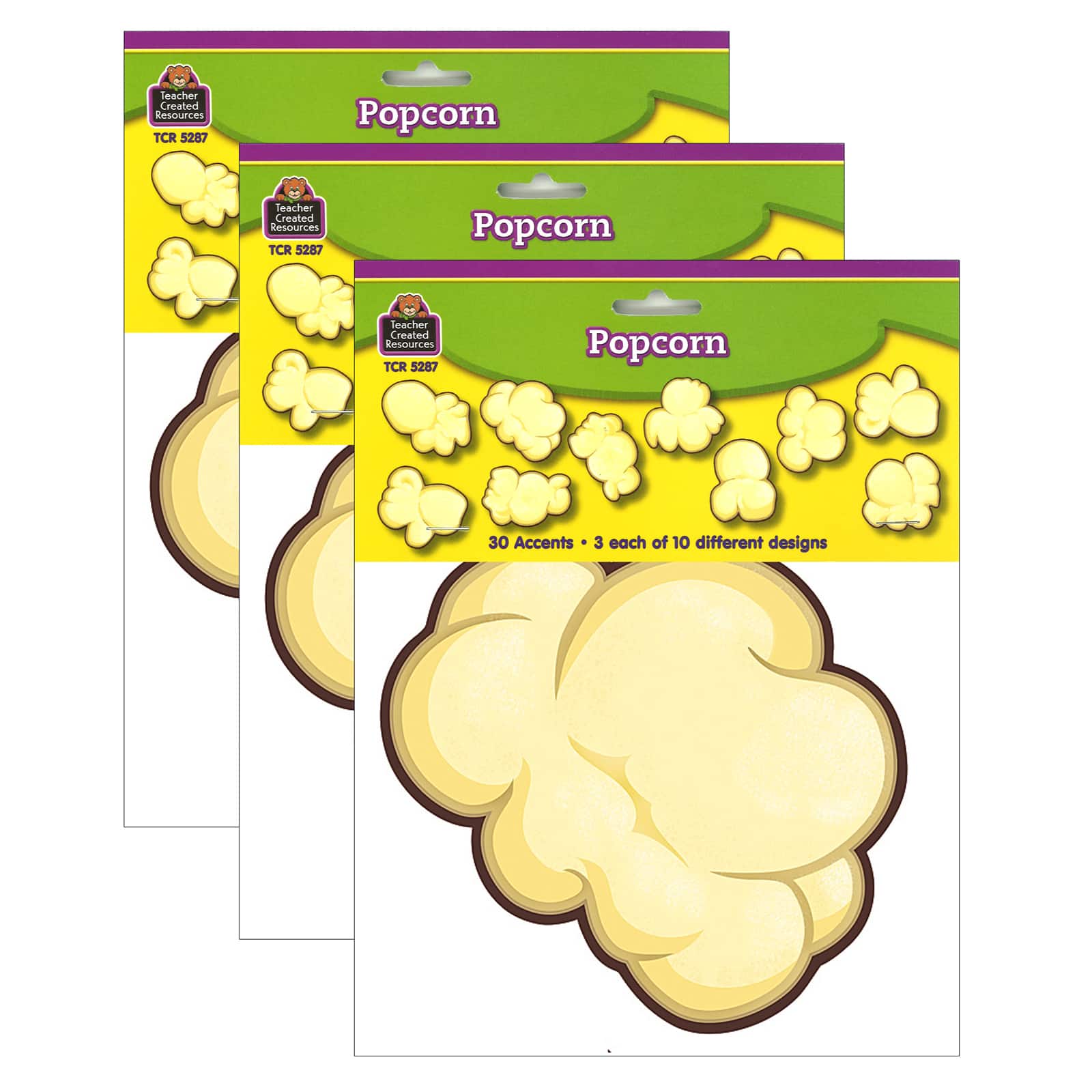 Teacher Created Resources® Popcorn Accents, 3 Packs of 30
