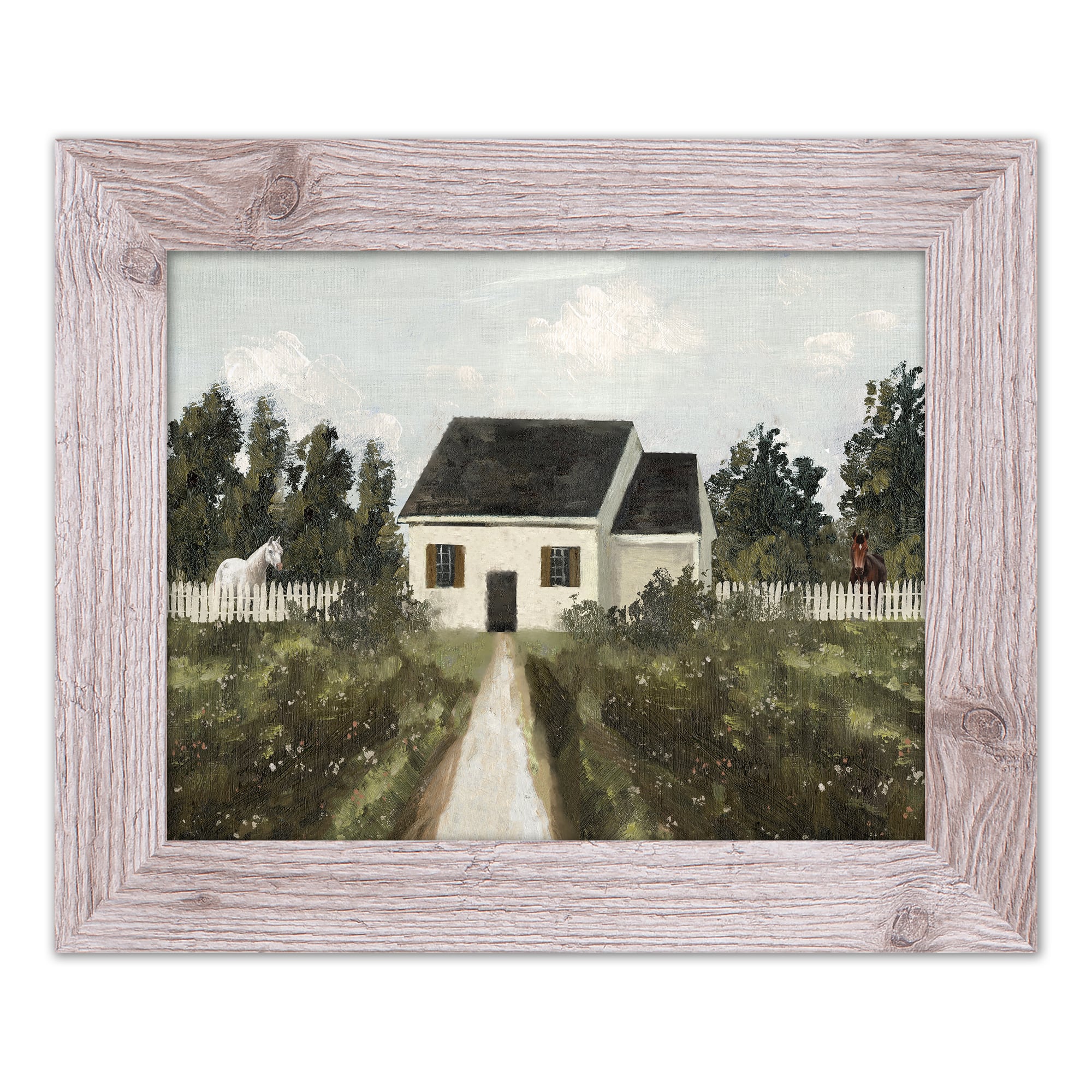 Cottage Landscape 14" x 11" Western Framed Print