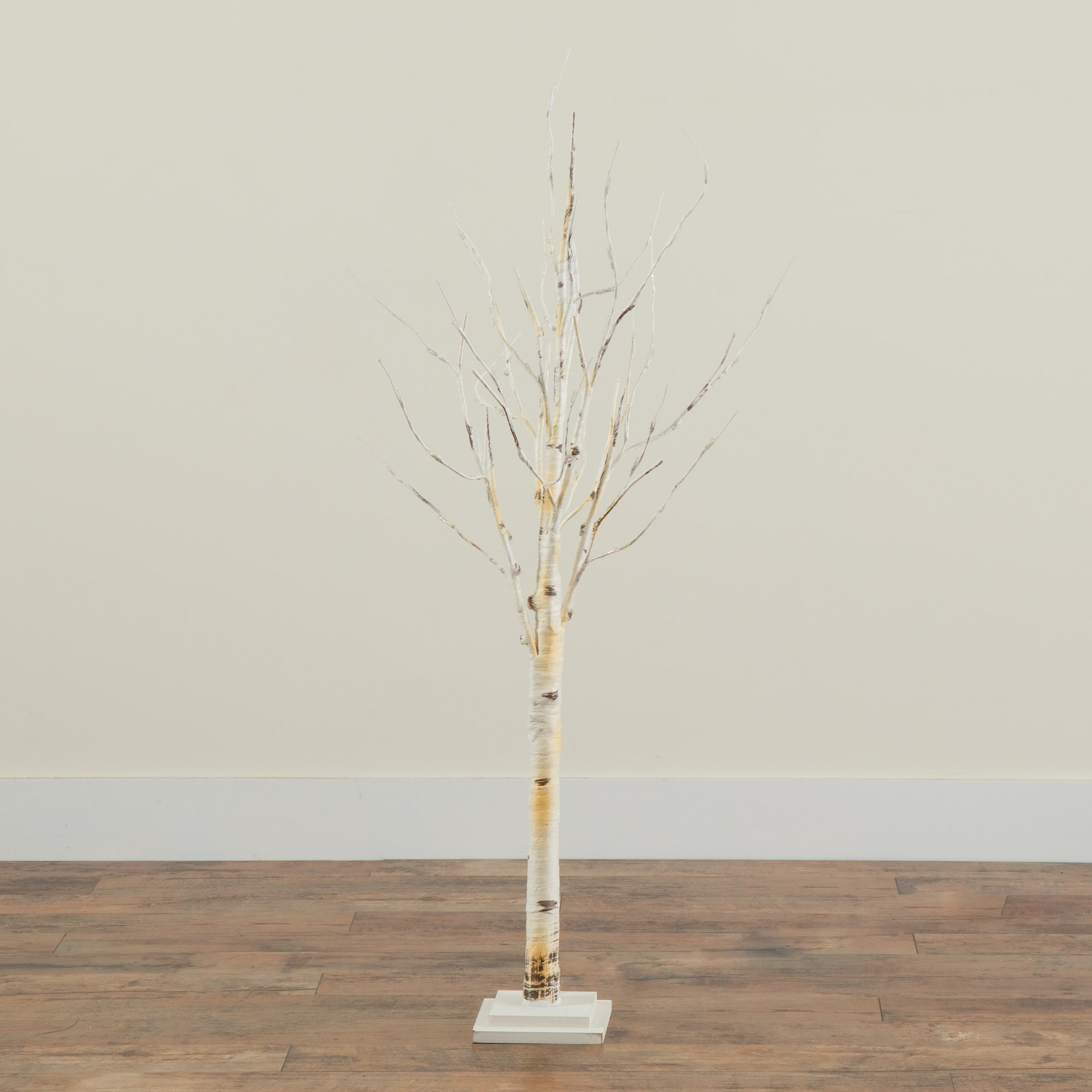 4ft. Pre-Lit Birch Artificial Christmas Tree, Warm White LED Lights