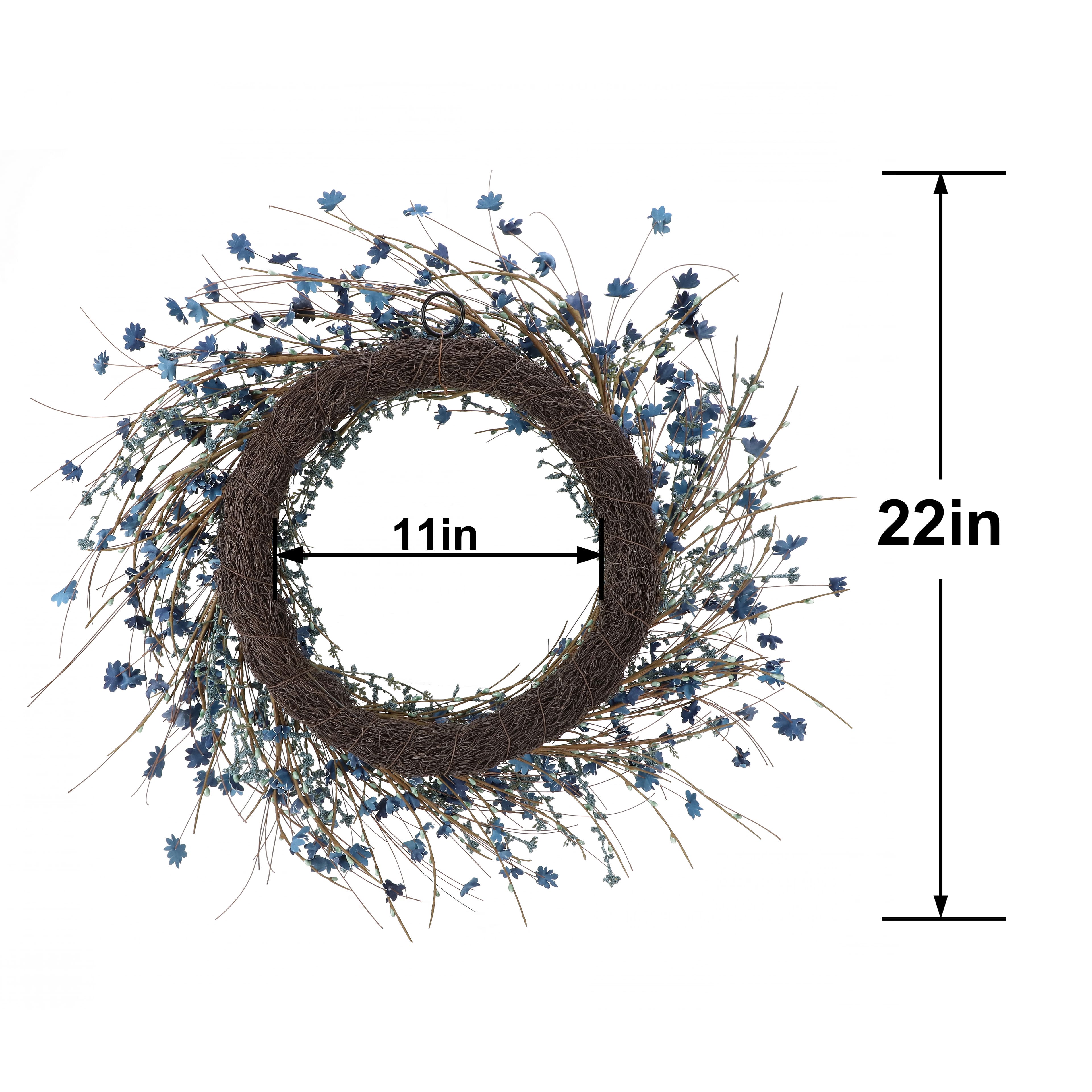 22" Blue Wildflower Wreath by Ashland®