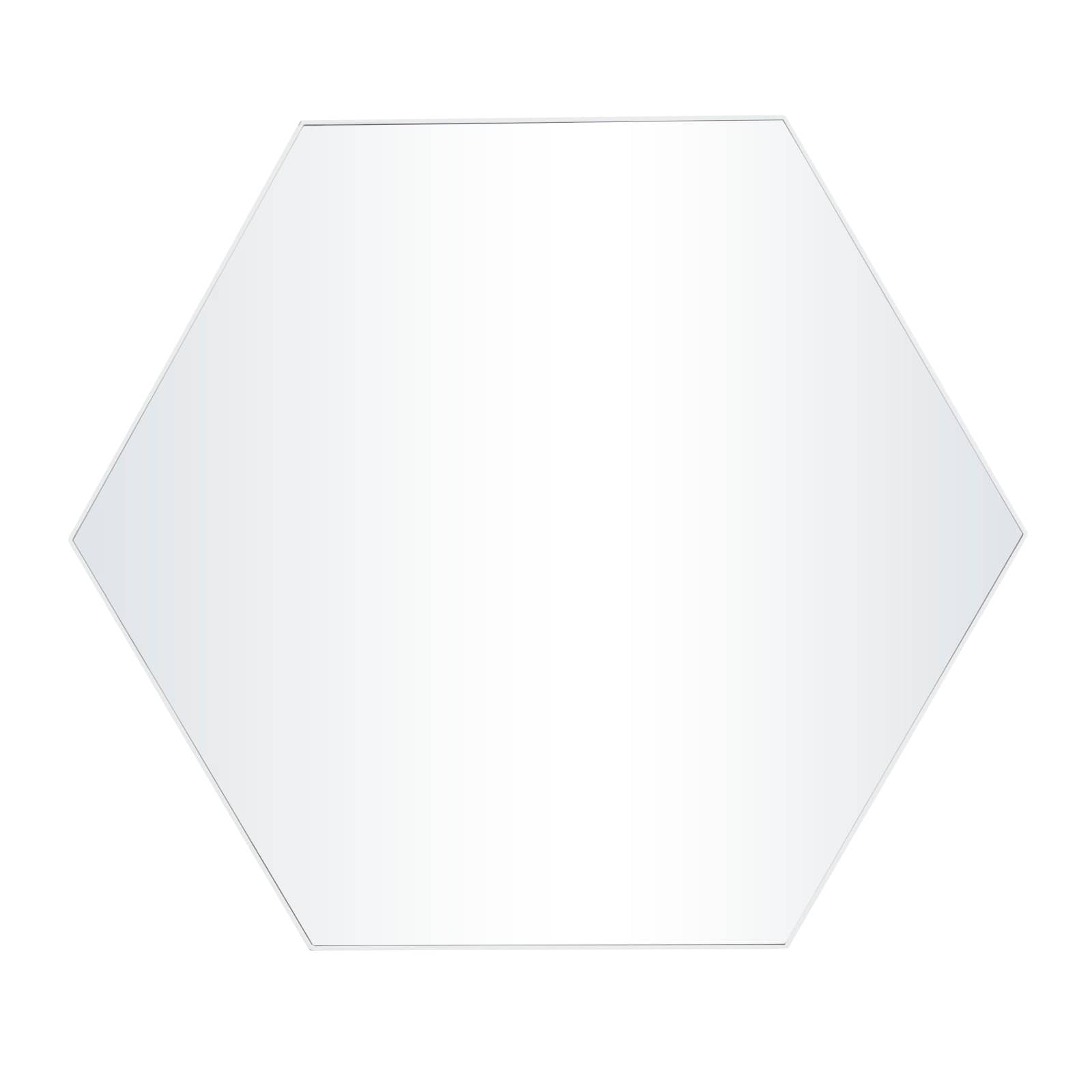 White Contemporary Wall Mirror, 40" x 2" x 35"