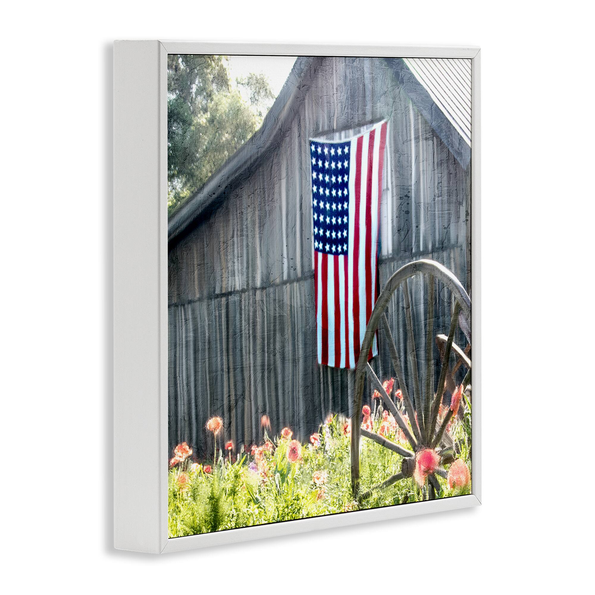 Stupell Industries Americana Barn Floral Farmland Framed Giclee Art