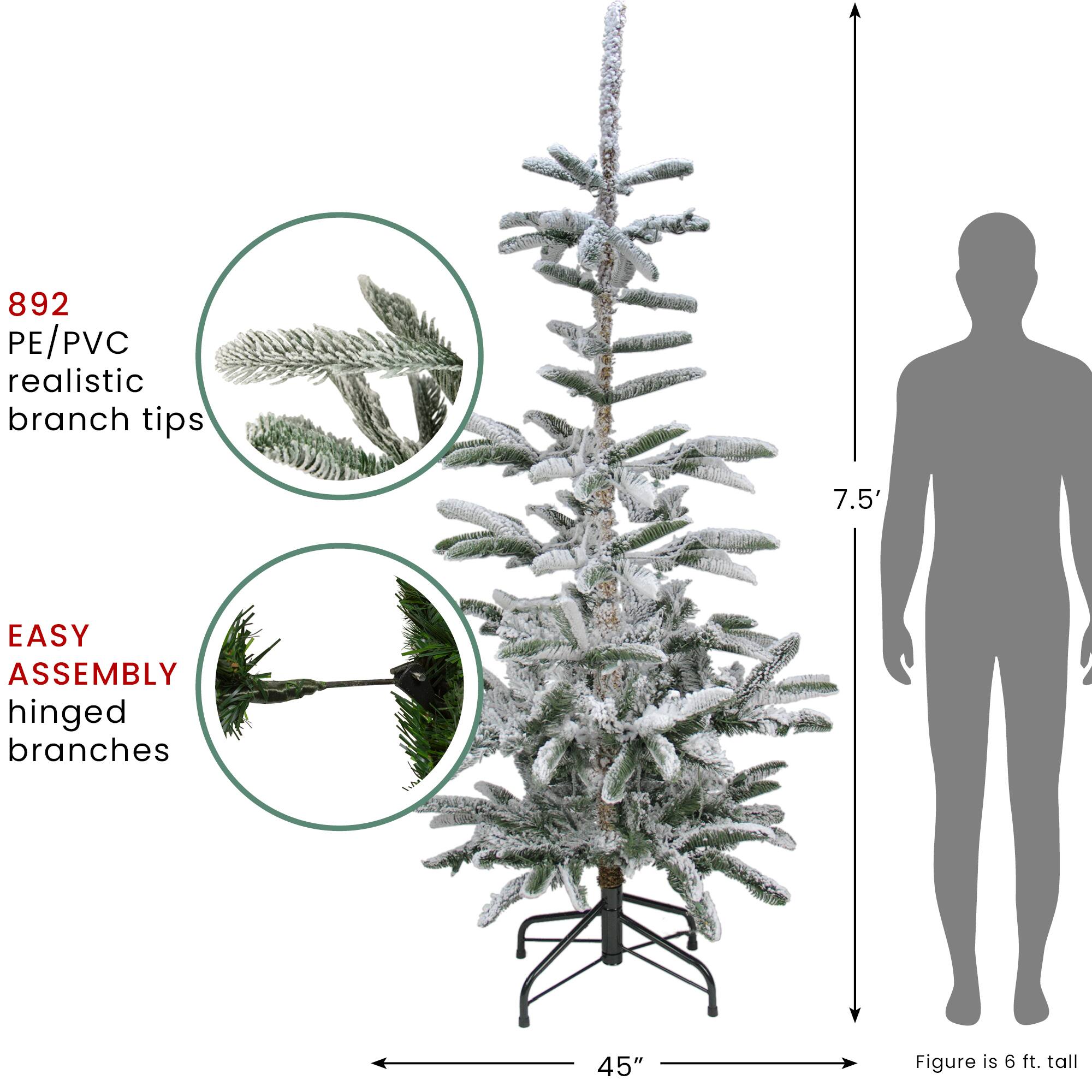 7.5ft Unlit Real Touch™️ Flocked Nordmann Fir Artificial Christmas Tree