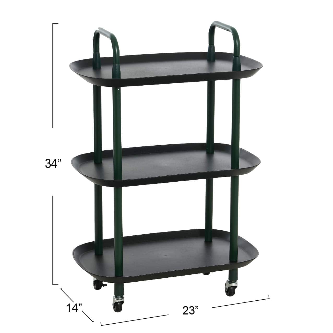 Hello Honey® Main + Mesa™ 3-Tier Modern Plastic and Metal Trolley