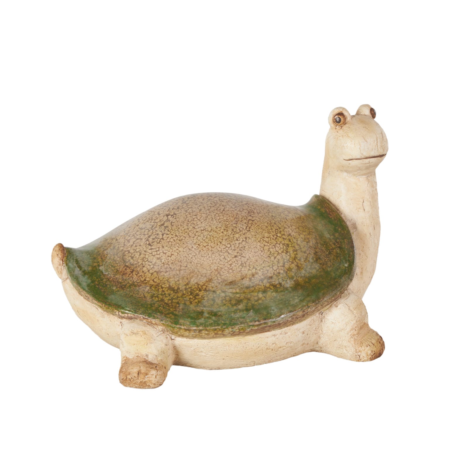 8" Cream & Green Magnesium Oxide Turtle Garden Sculpture