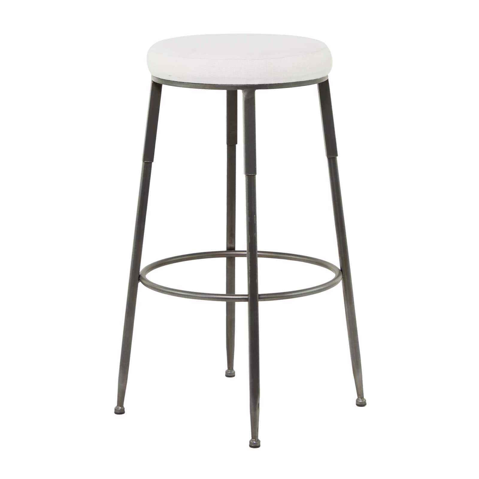 30" Gray Metal Industrial Counter Stool