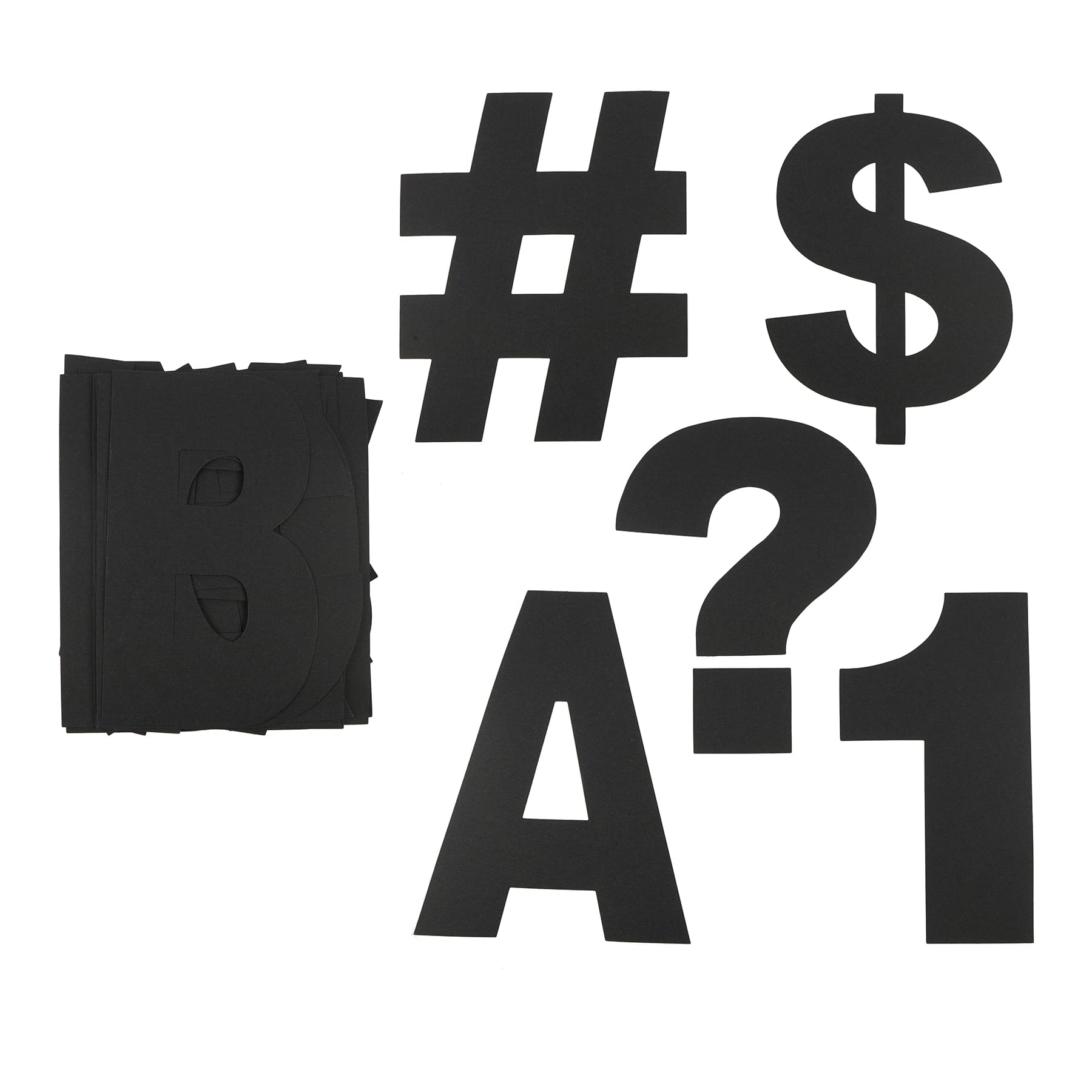 6 Packs: 86 ct. (516 total) 7" Black Project Letters, Numbers & Characters by B2C™