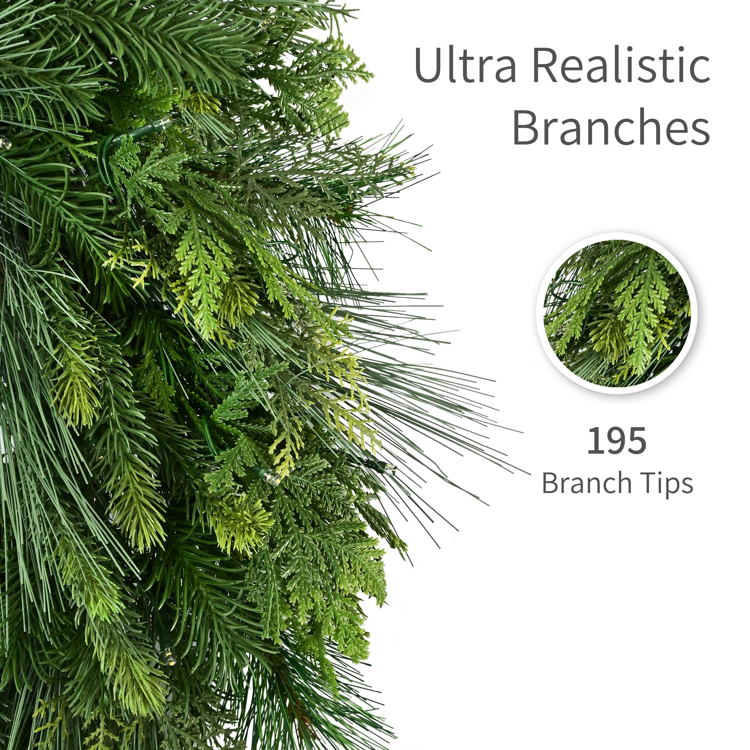 Puleo International 9ft. Pre-Lit Battery-Operated Artificial Christmas Garland