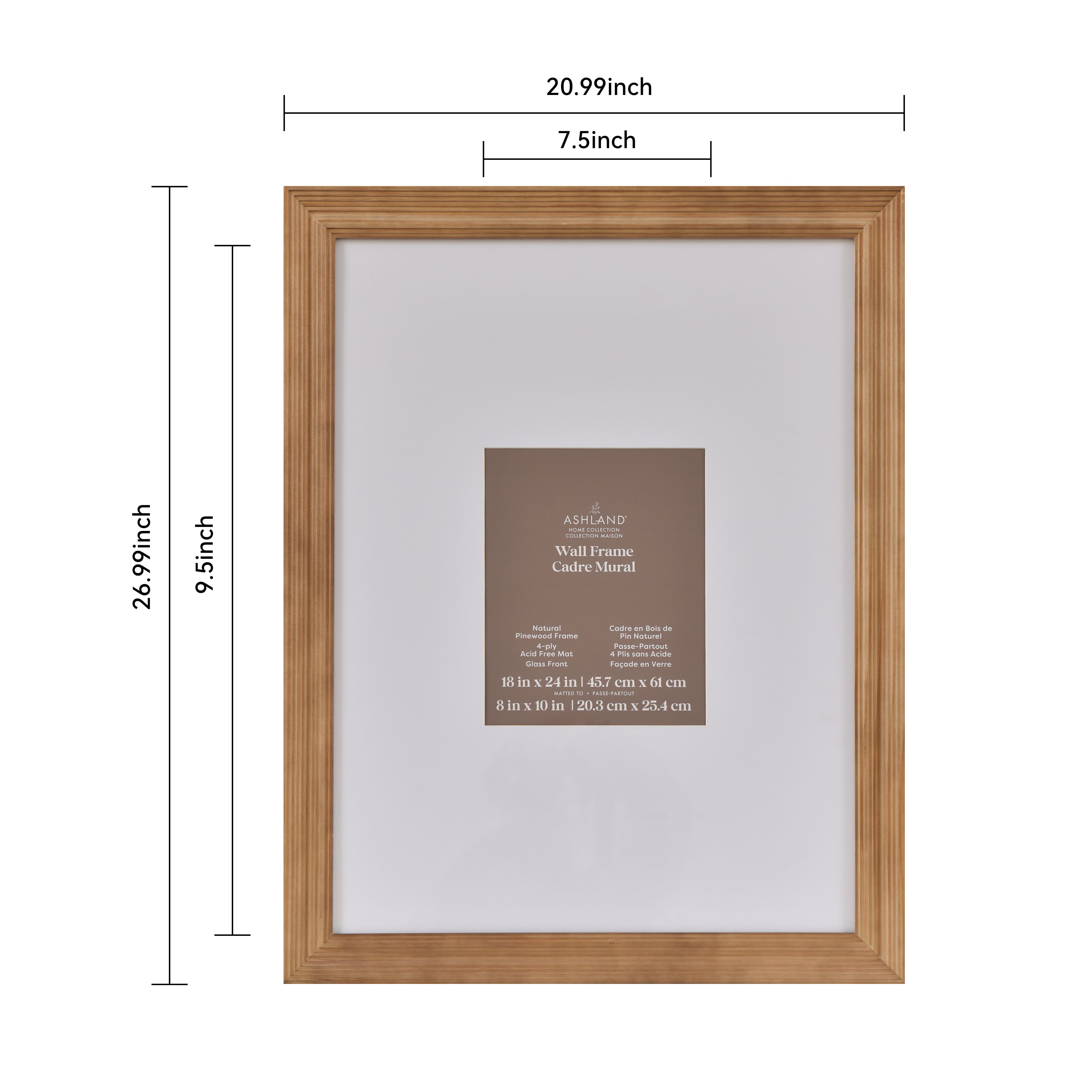 Home Warm Natural Multi Stepped Pinewood Wall Frame with Mat by Ashland®