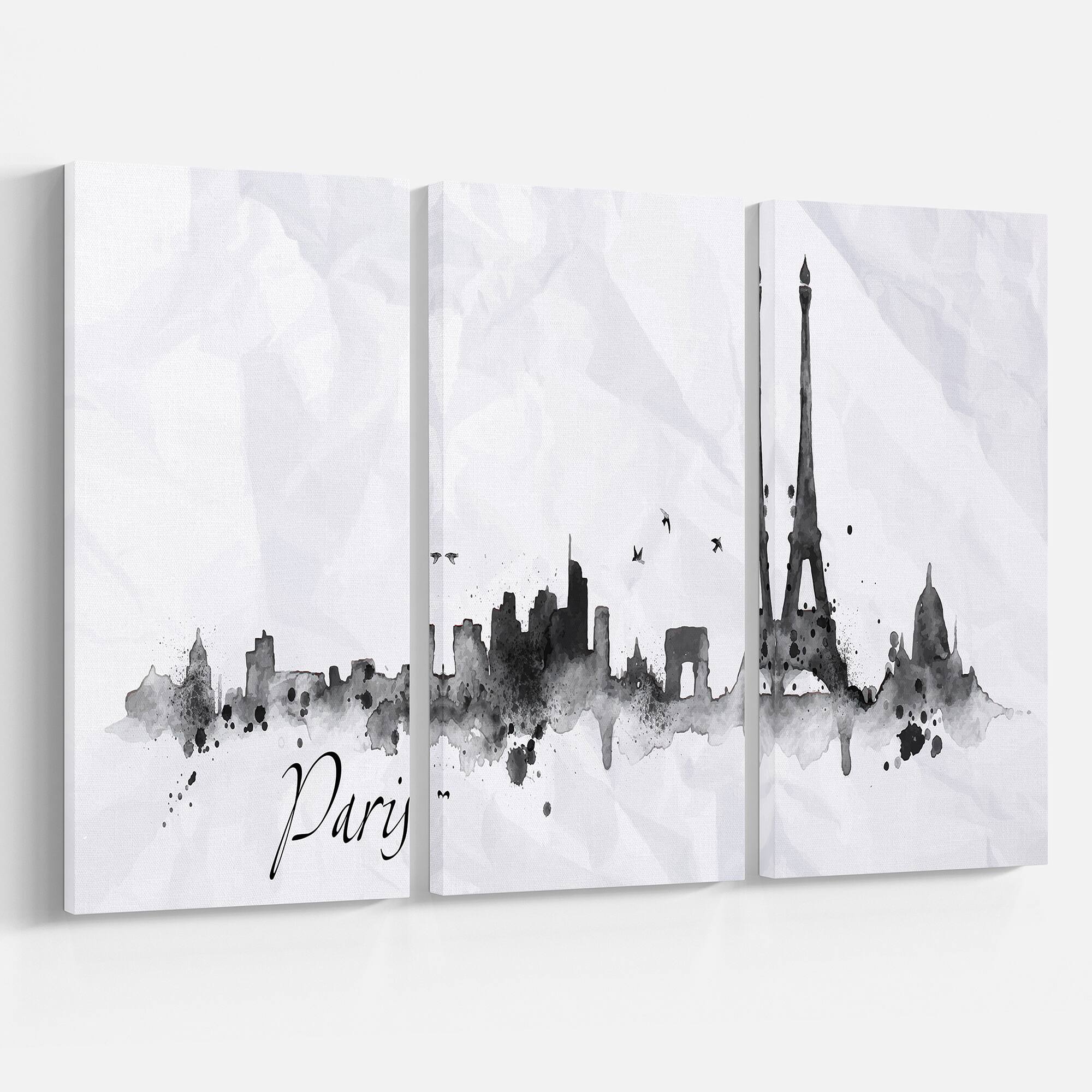 Designart - Paris with Eiffel Silhouette