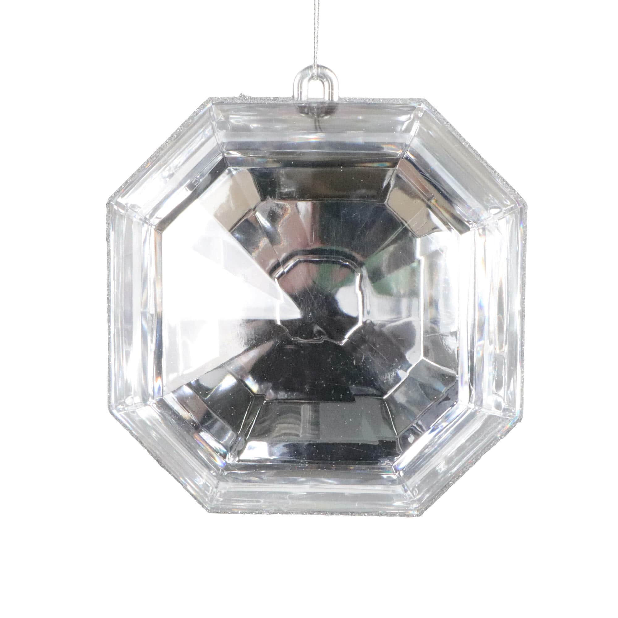 Vickerman 6" Square Glitter Jewel Ornaments, 2ct. in Silver | Michaels®