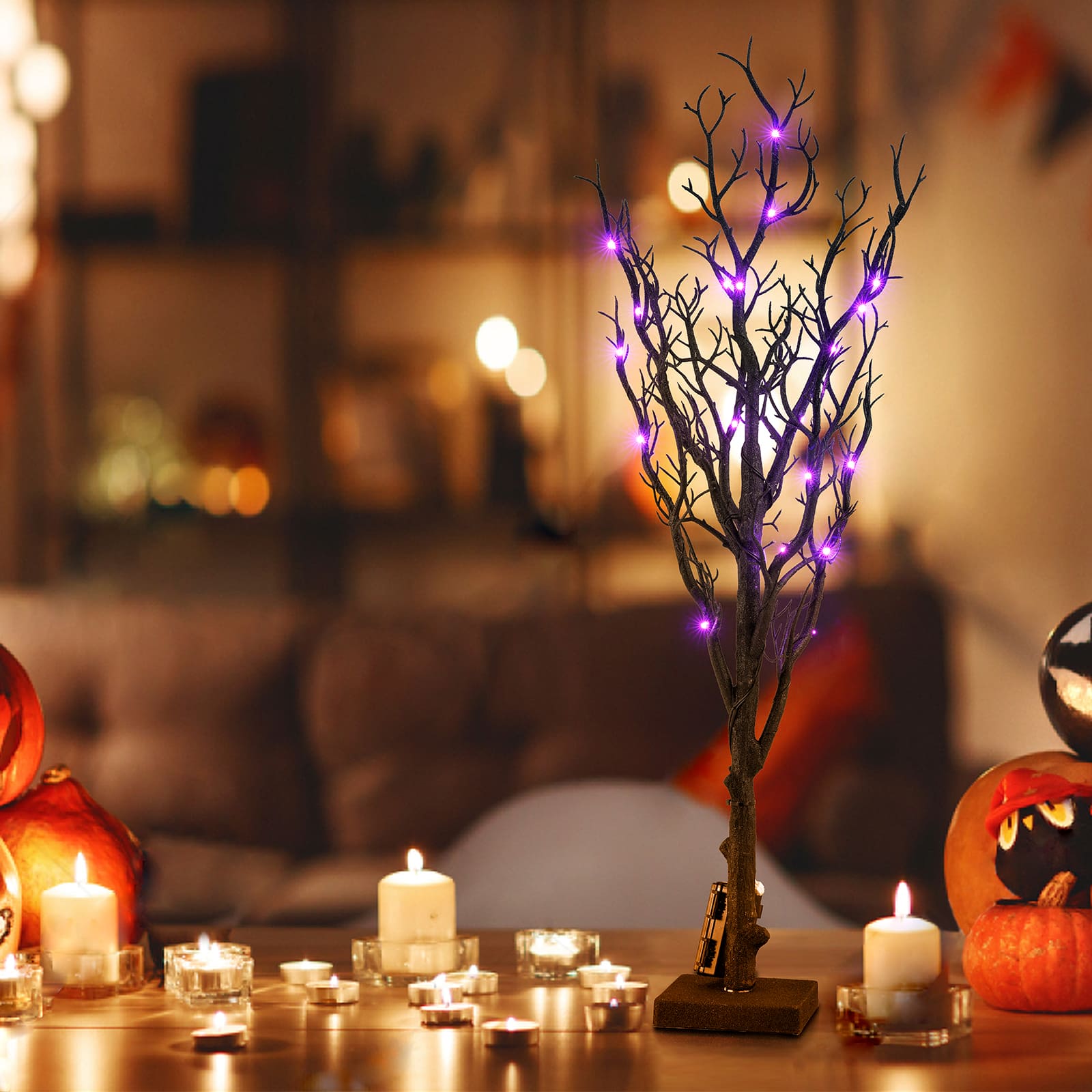 30" Purple LED Lighted Spooky Tree by Ashland®