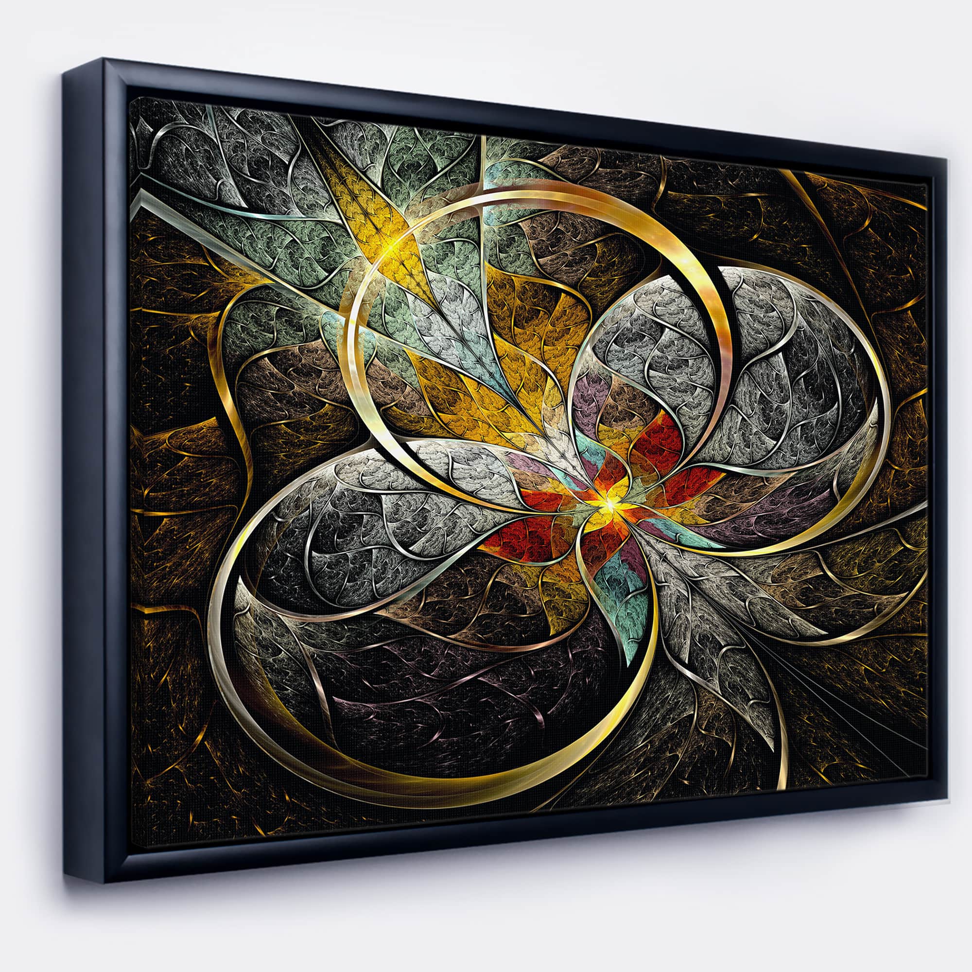 Designart - Symmetrical Brown Fractal Flowers
