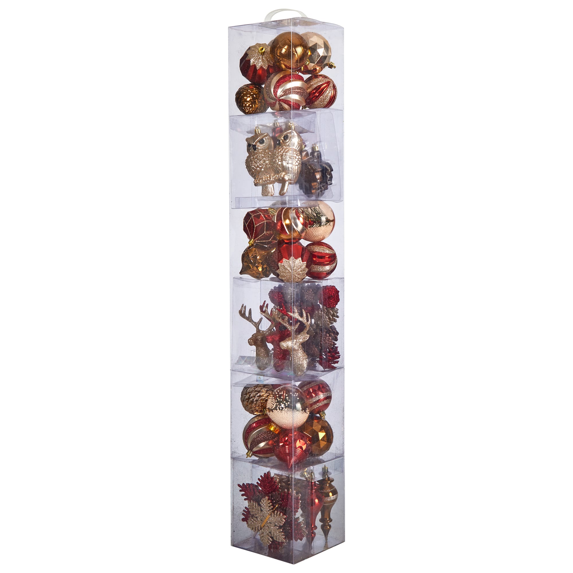 52ct. Holiday Deluxe Shatterproof Christmas Tree Ornament Box Set