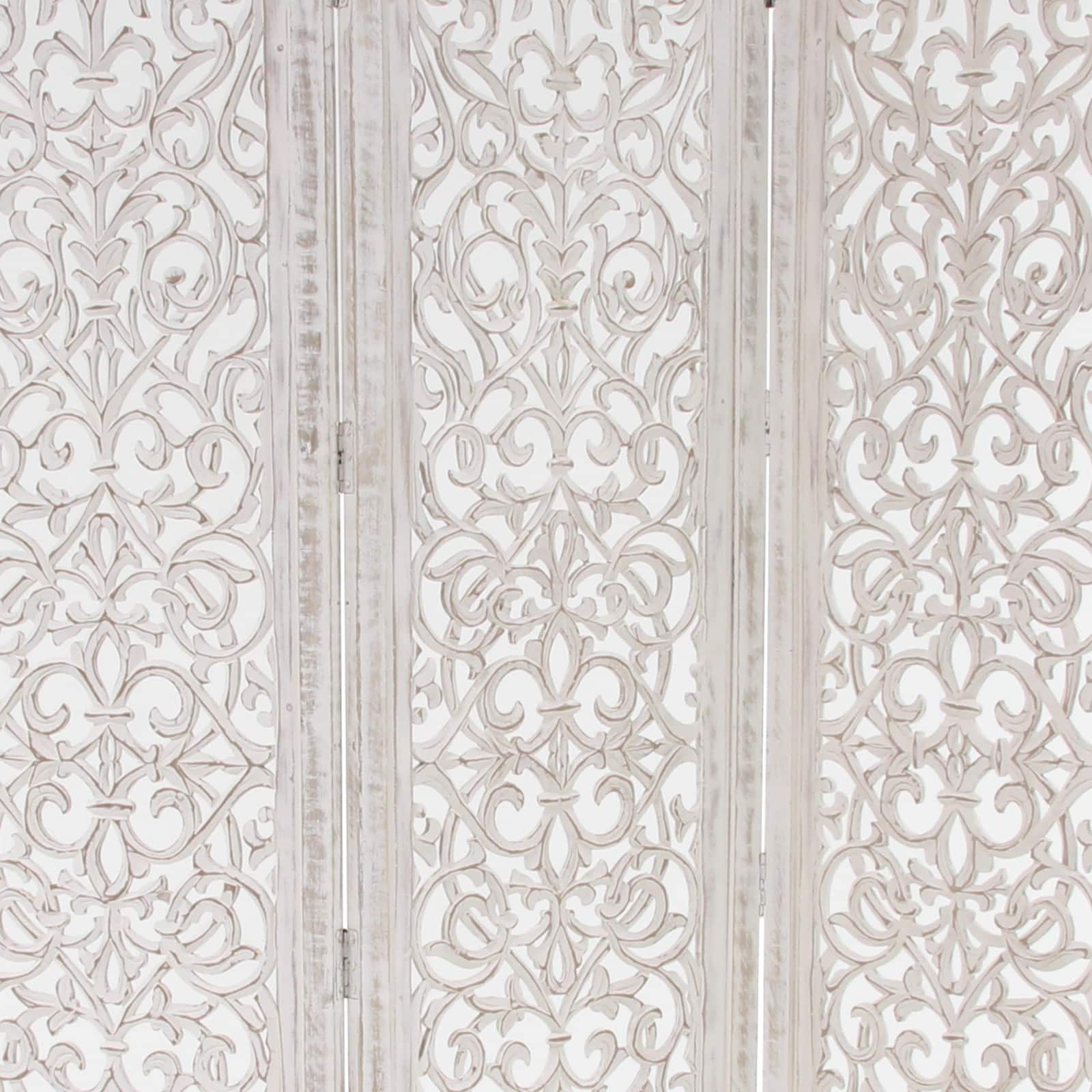 White Mango Wood Farmhouse Room Divider Screen, 69 " x 60 " x 1 "