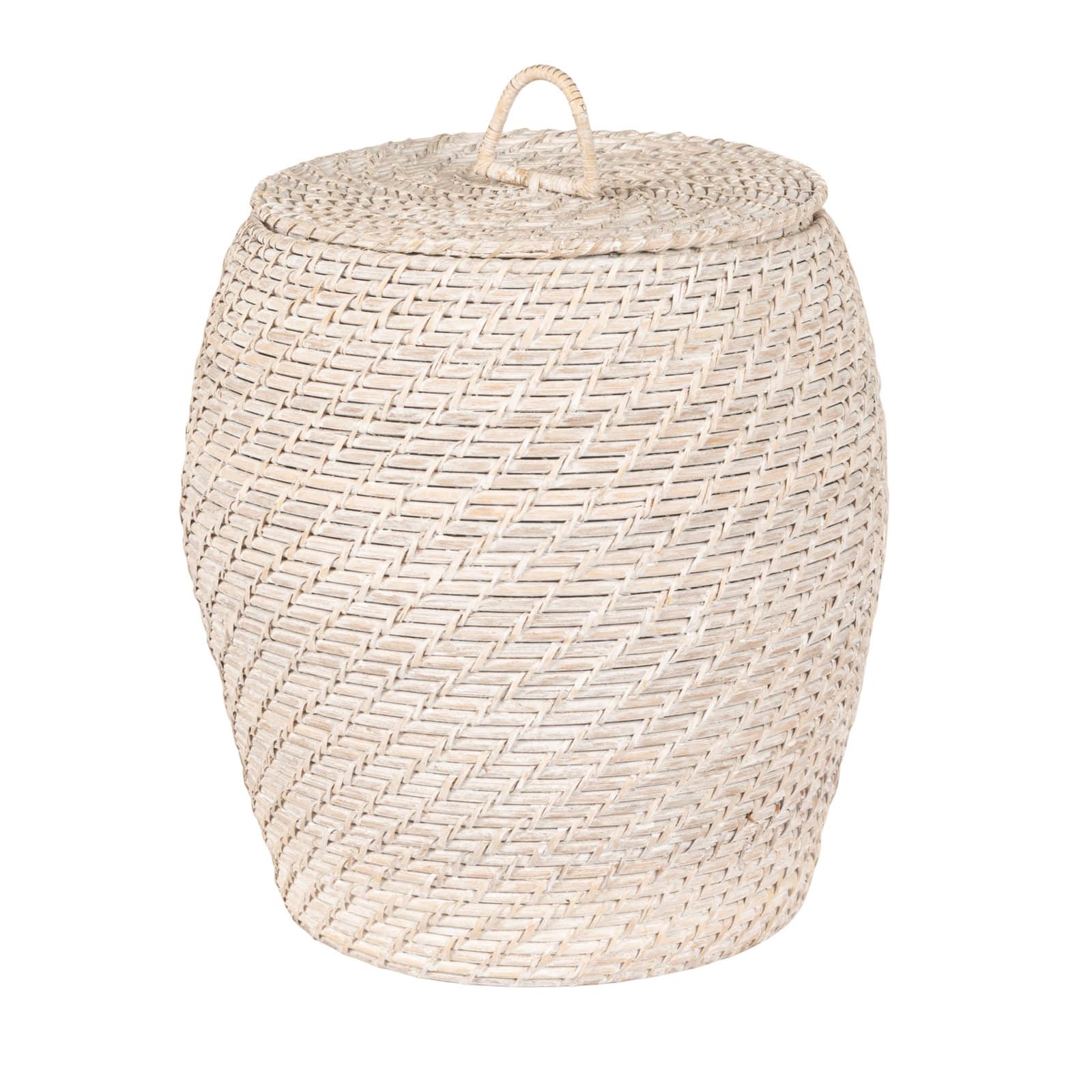 Hello Honey® Whitewashed Rattan Basket with Lids Set