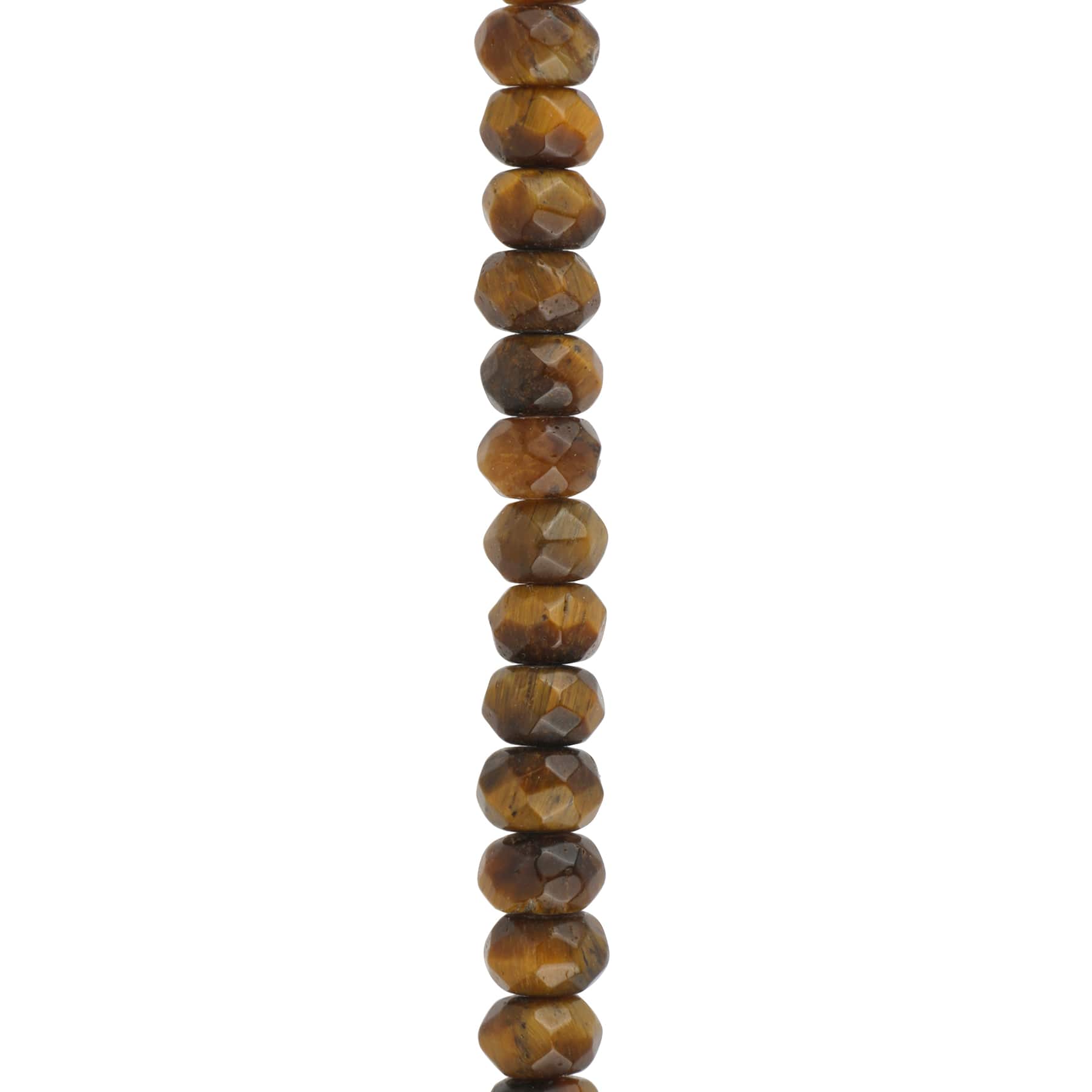 12 Pack: Yellow Tiger's Eye Faceted Rondelle Beads, 6mm by Bead Landing™