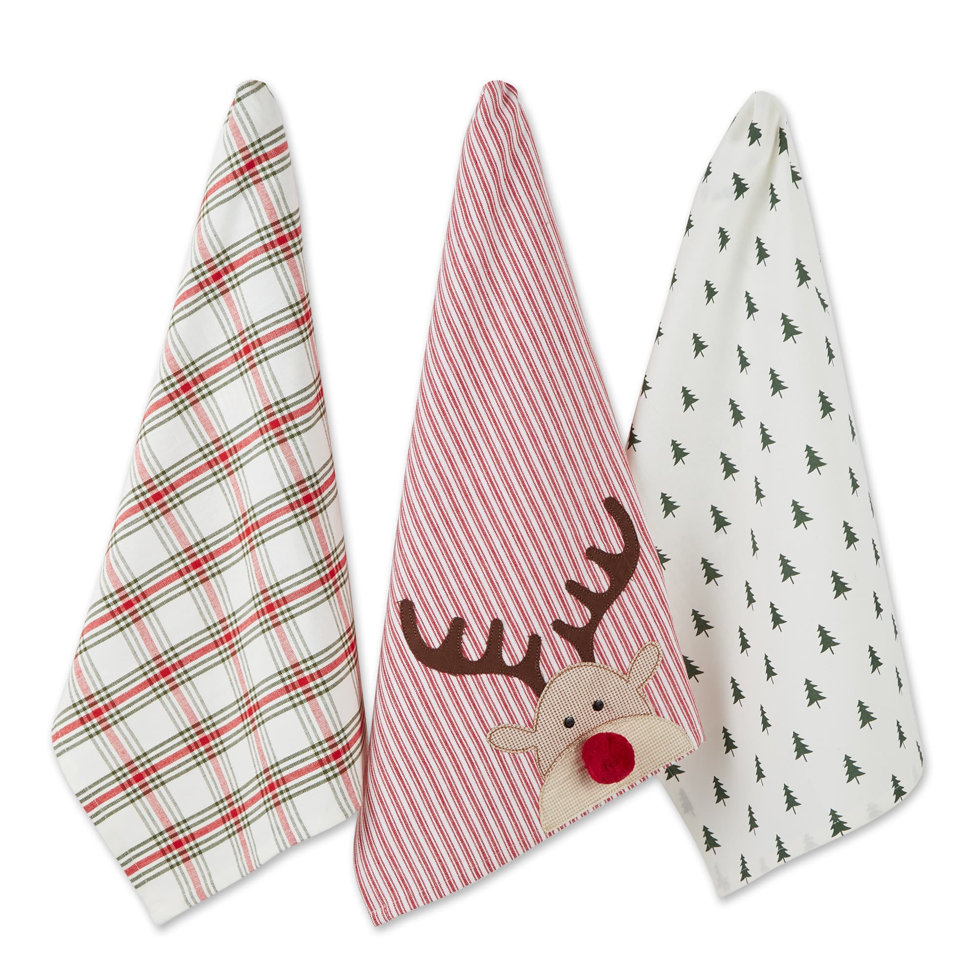 Assorted Reindeer Dishtowel (Set of 3)