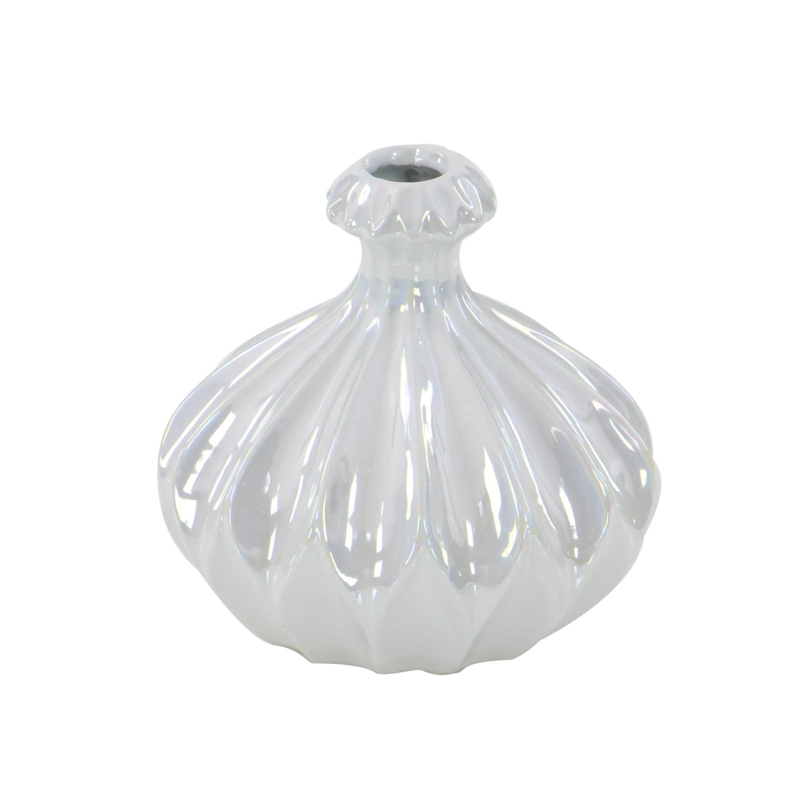 White Stoneware Modern Vase Set
