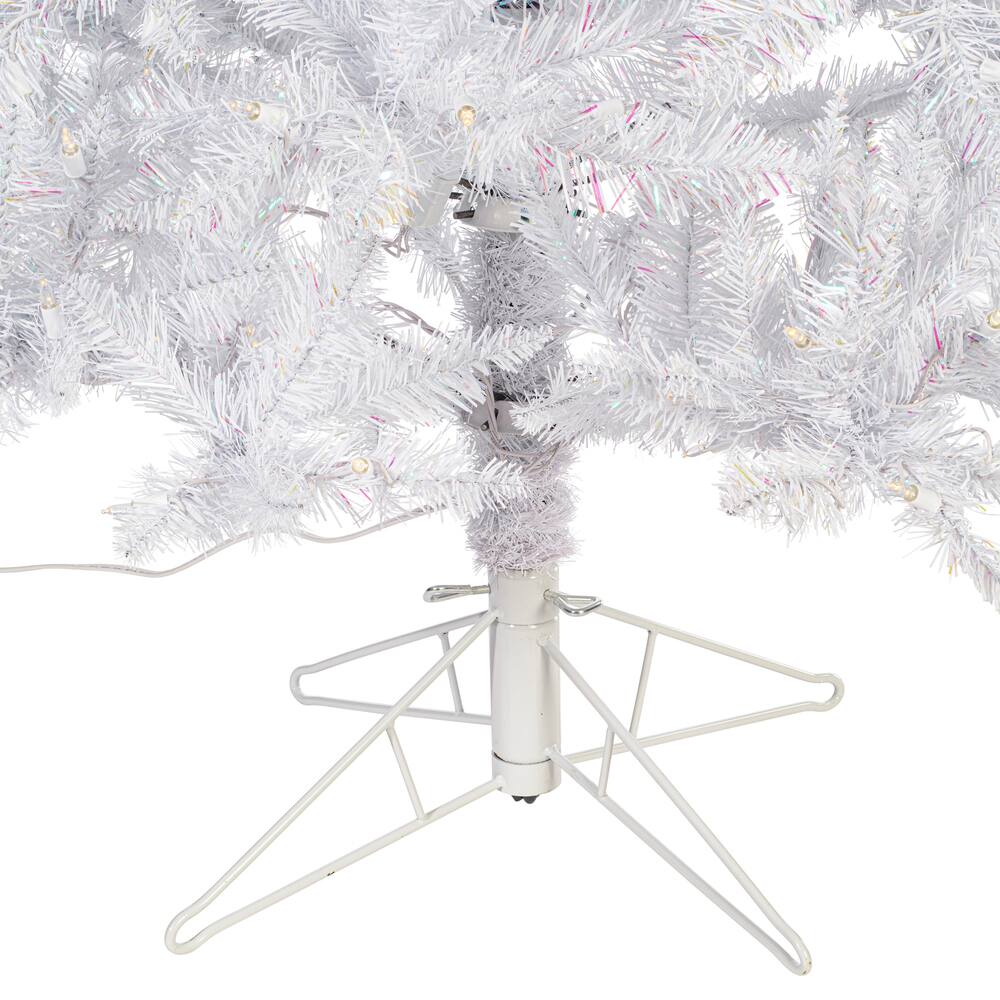 6.5ft. Pre-Lit Sparkle White Spruce Artificial Christmas Tree, Pure White LED Lights