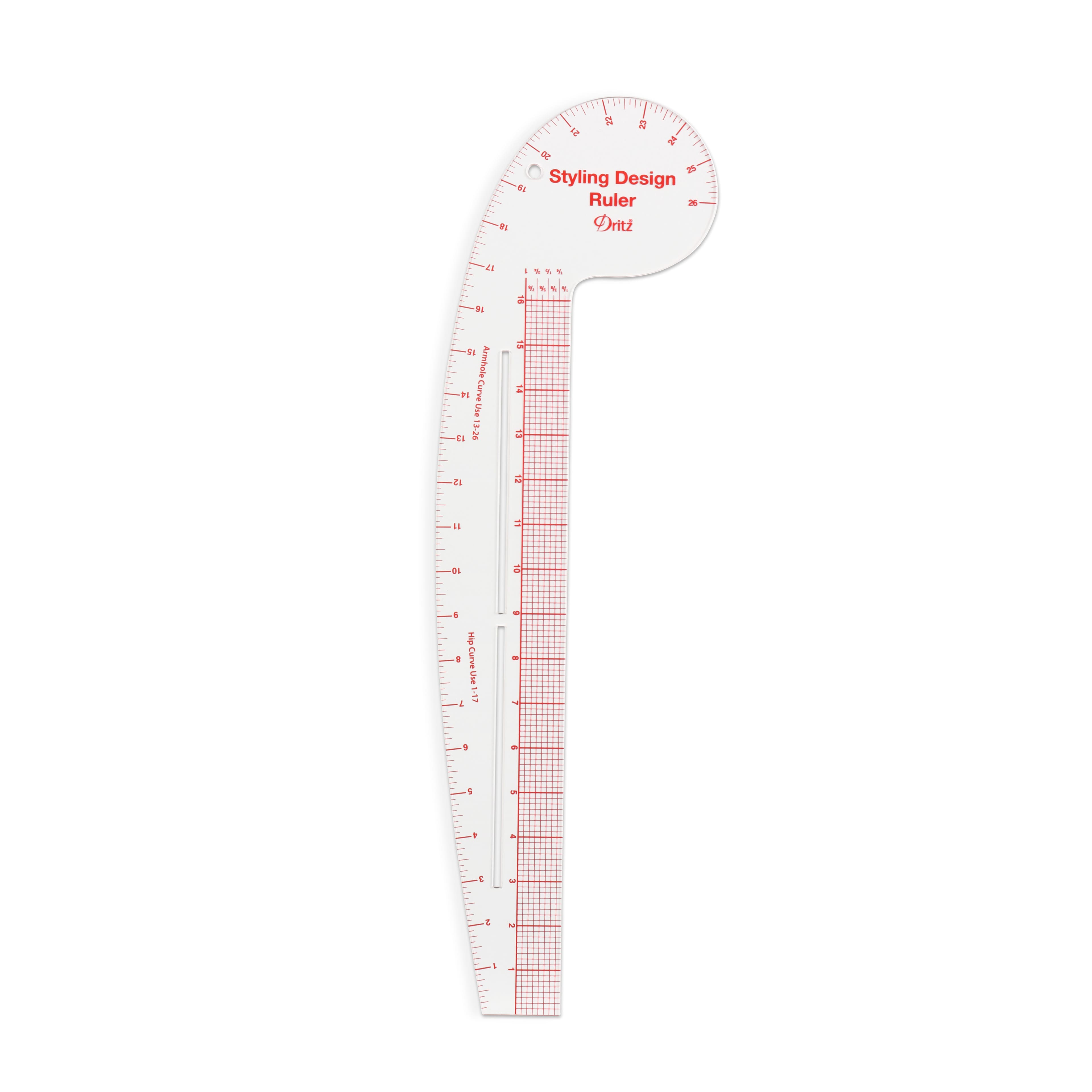 Dritz® Clear Curved & Straight Edge Styling Design Ruler